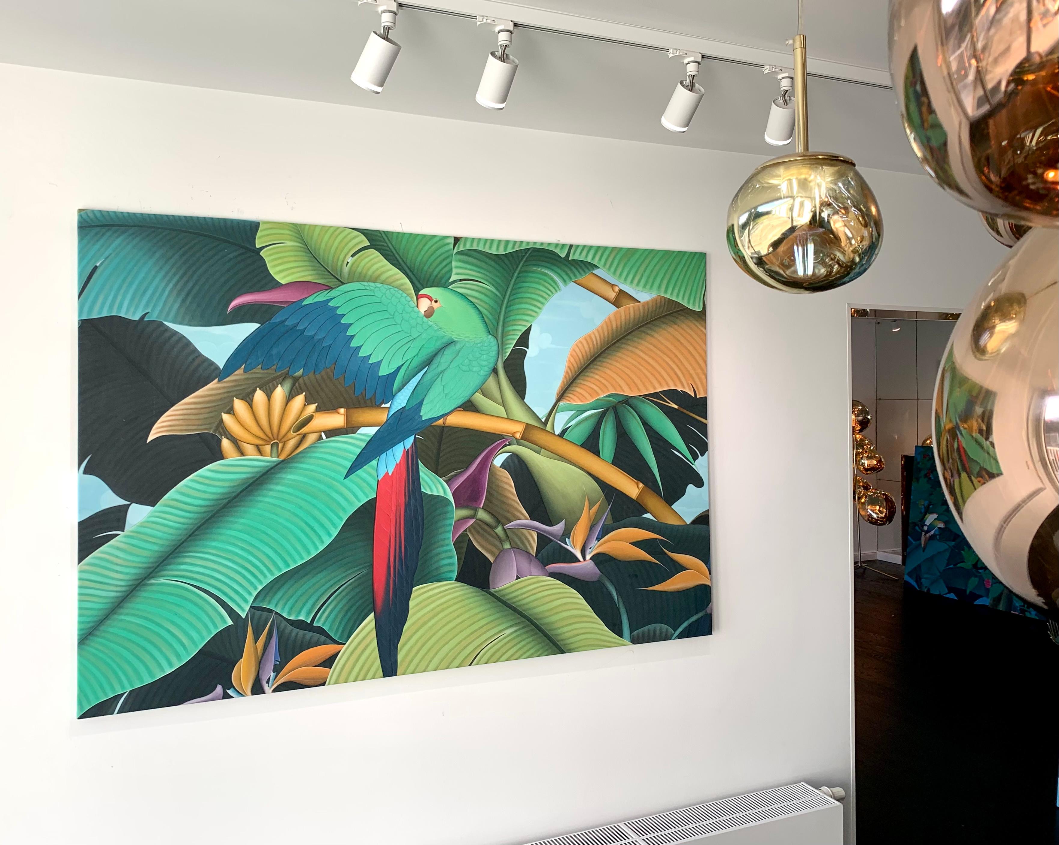 Magischer Dschungel von Katharina Husslein Buntes Contemporary Nature Gemälde im Angebot 4