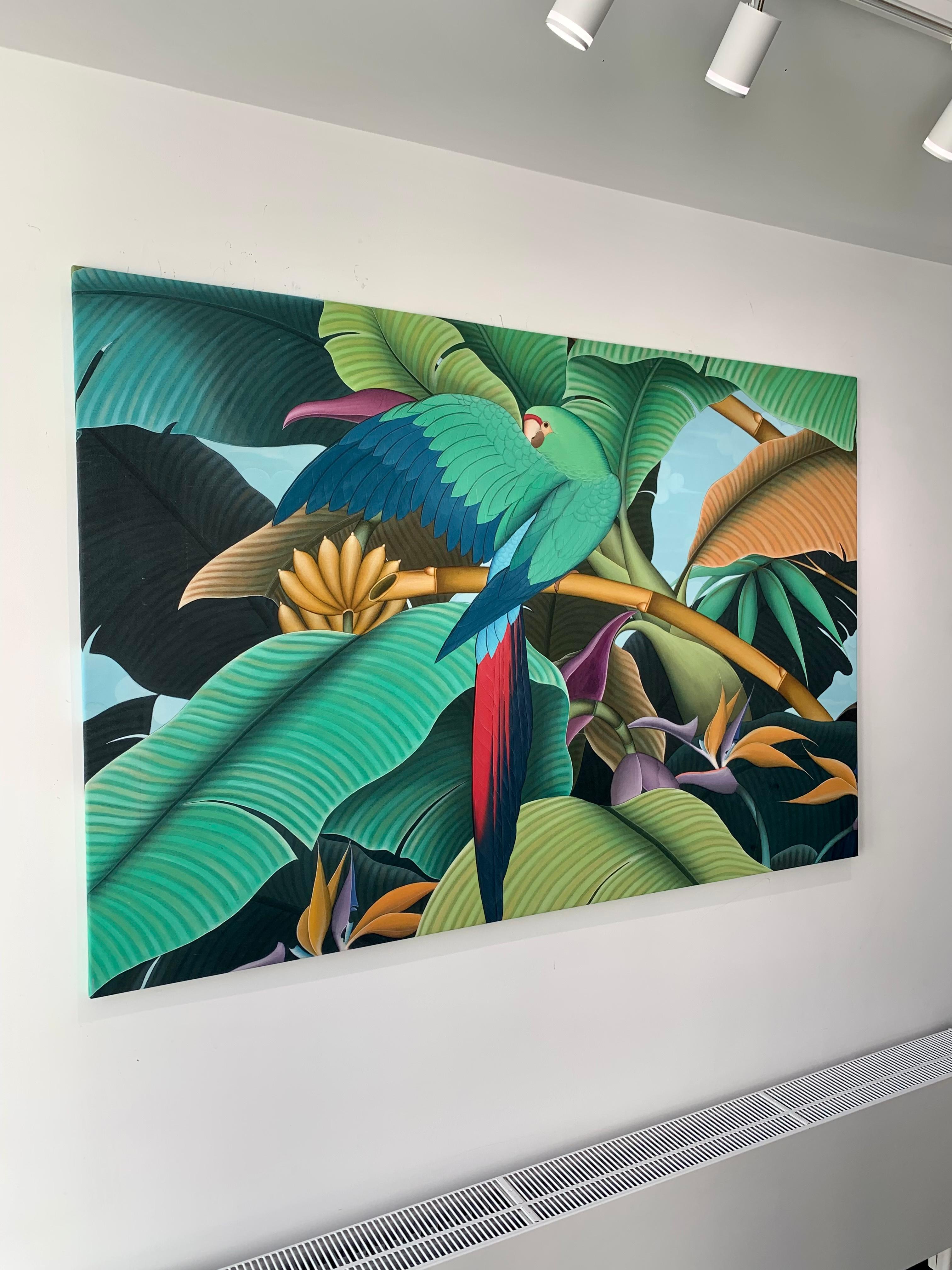 Giungla magica di Katharina Husslein Pittura naturalistica contemporanea e colorata in vendita 5