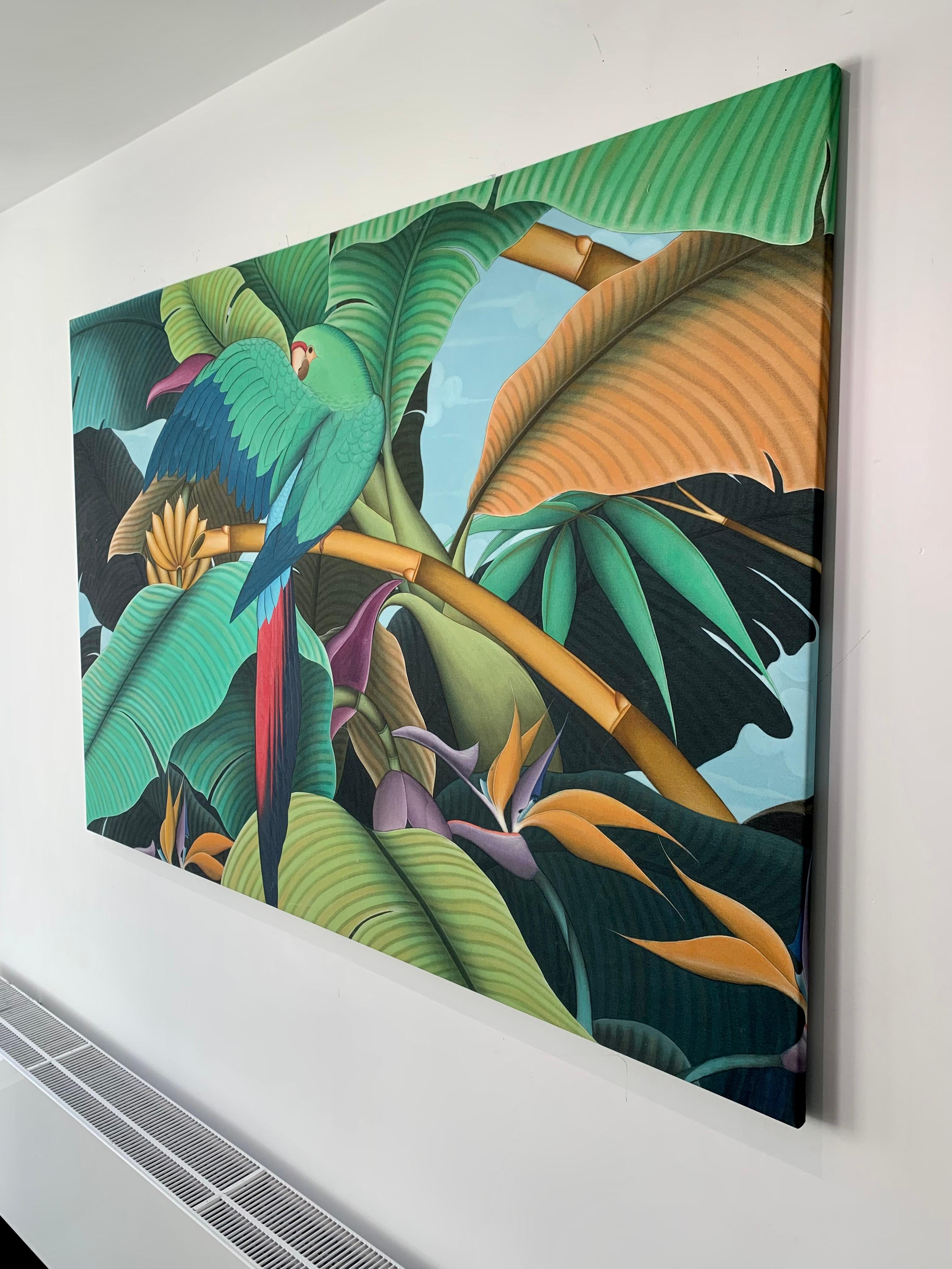 Giungla magica di Katharina Husslein Pittura naturalistica contemporanea e colorata in vendita 6