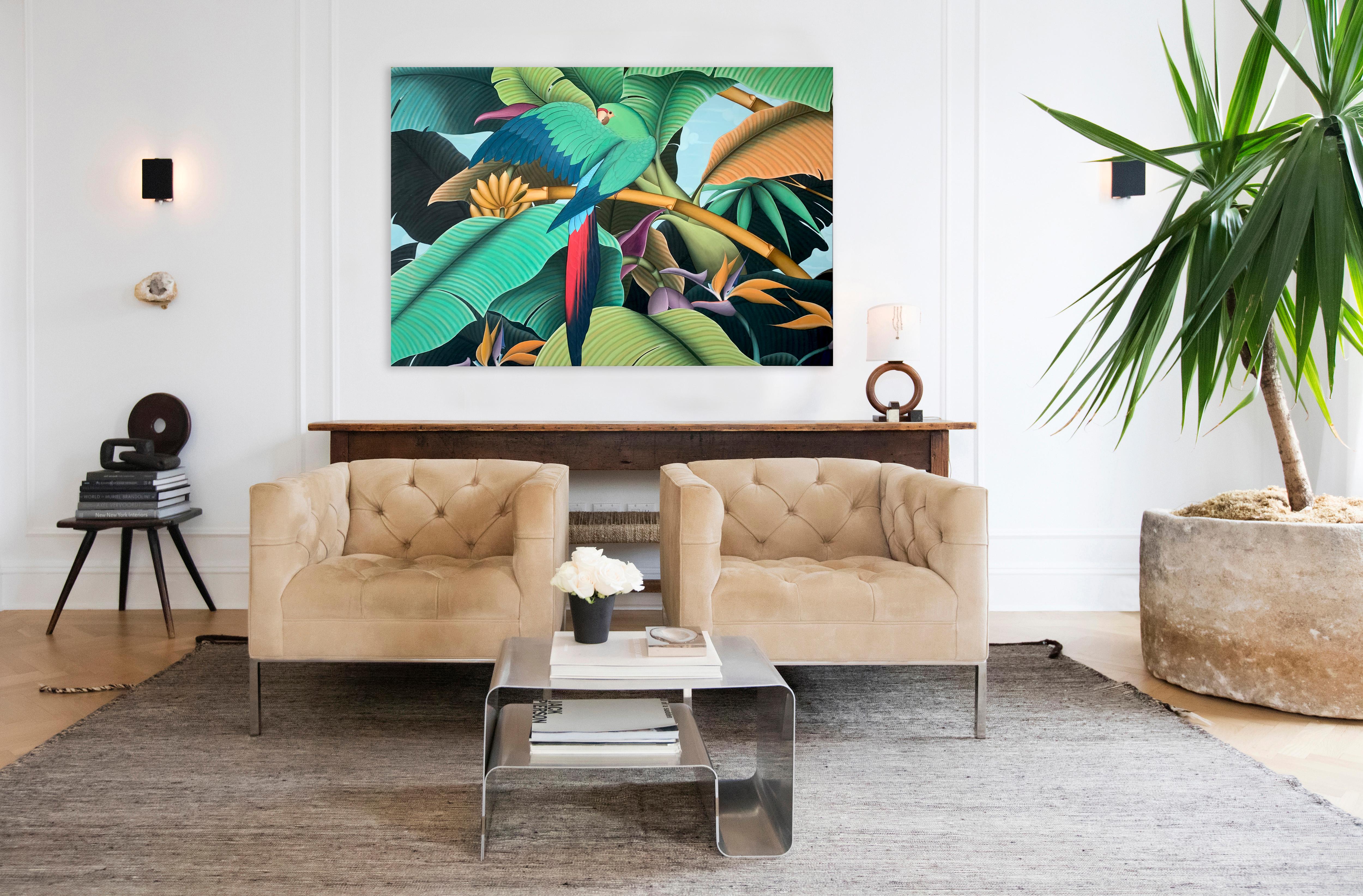 Magischer Dschungel von Katharina Husslein Buntes Contemporary Nature Gemälde im Angebot 8