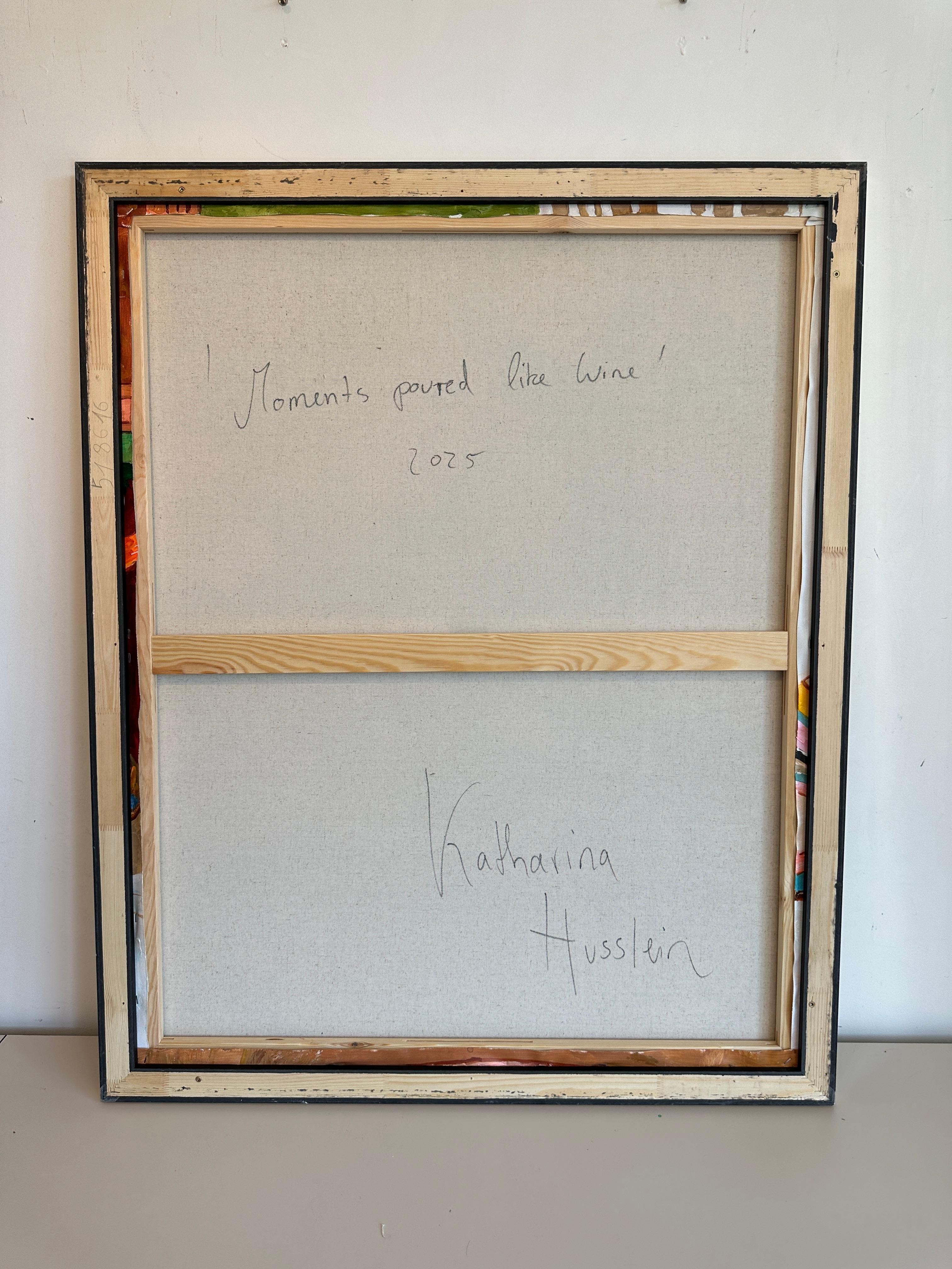 Momente, die wie Wein gegossen wurden von K.Husslein Impasto-Blumen-Esstisch-Gemälde im Angebot 9