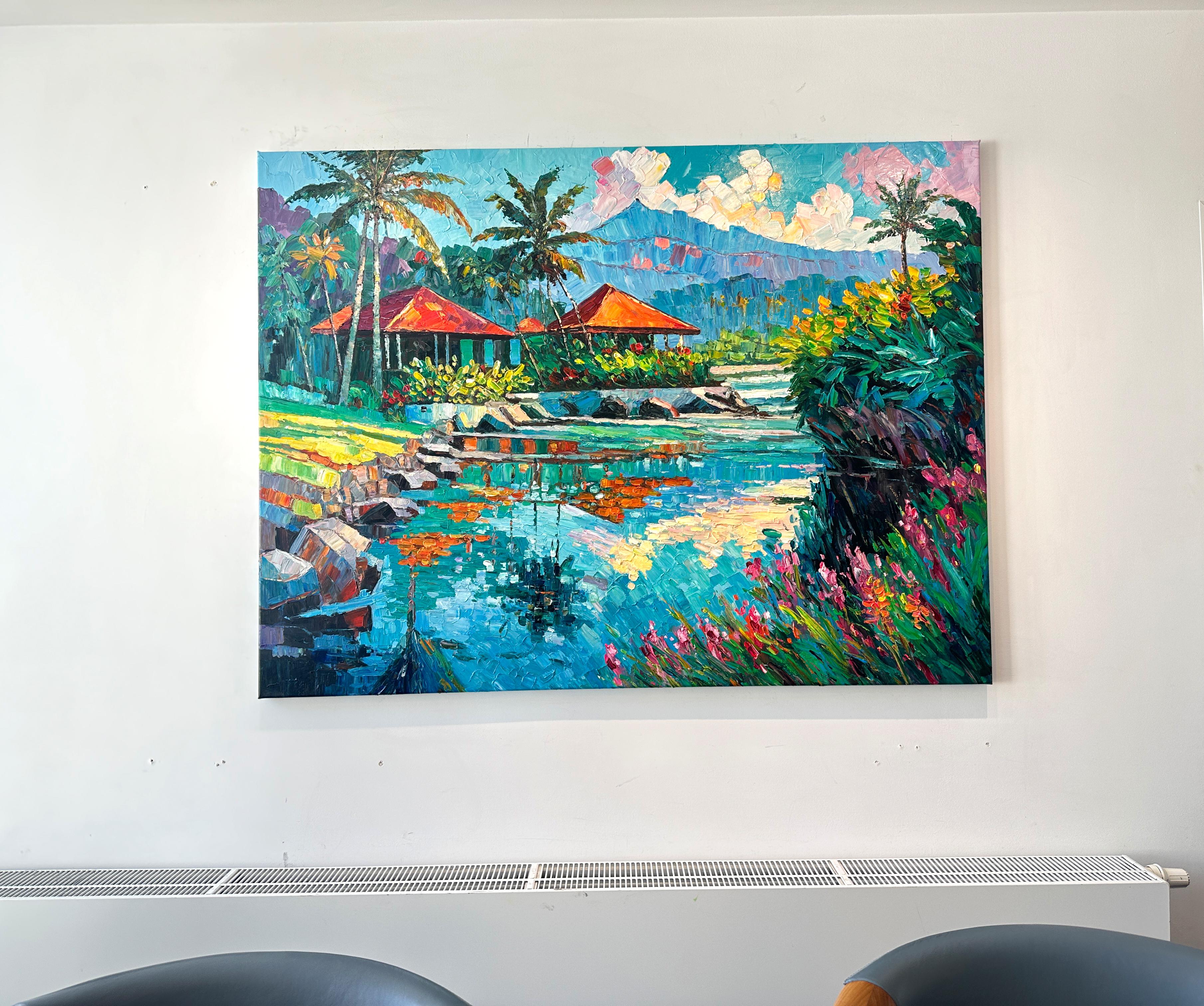 My favourite Memories of Us von K. Husslein Impasto Landscape Bali Gemälde im Angebot 7