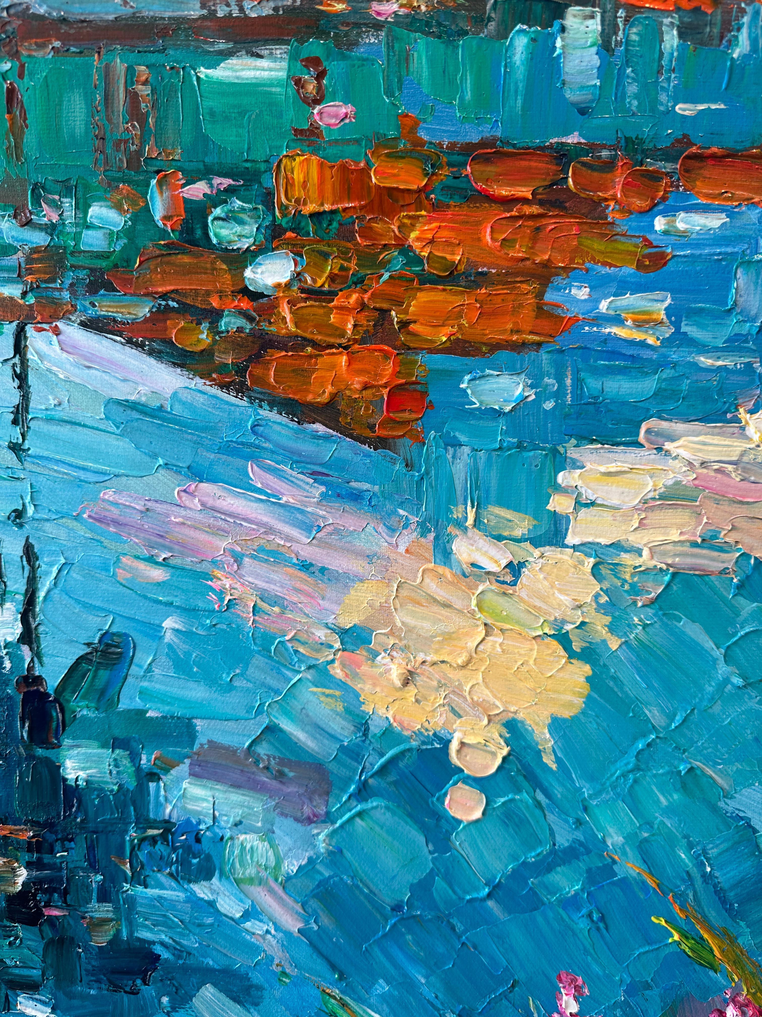My favourite Memories of Us von K. Husslein Impasto Landscape Bali Gemälde im Angebot 8