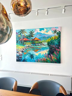 My favourite Memories of Us by K. Husslein Impasto Landscape Bali Painting