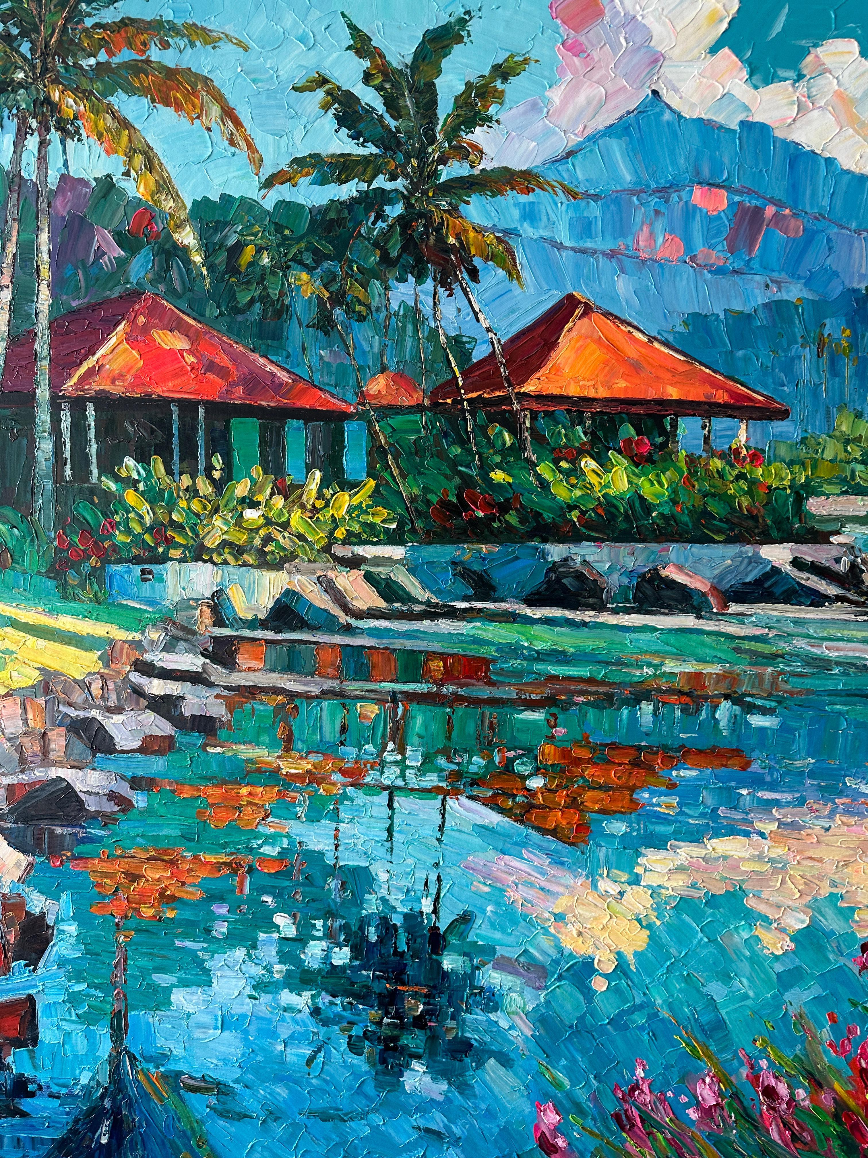 My favourite Memories of Us von K. Husslein Impasto Landscape Bali Gemälde (Impressionismus), Painting, von Katharina Husslein