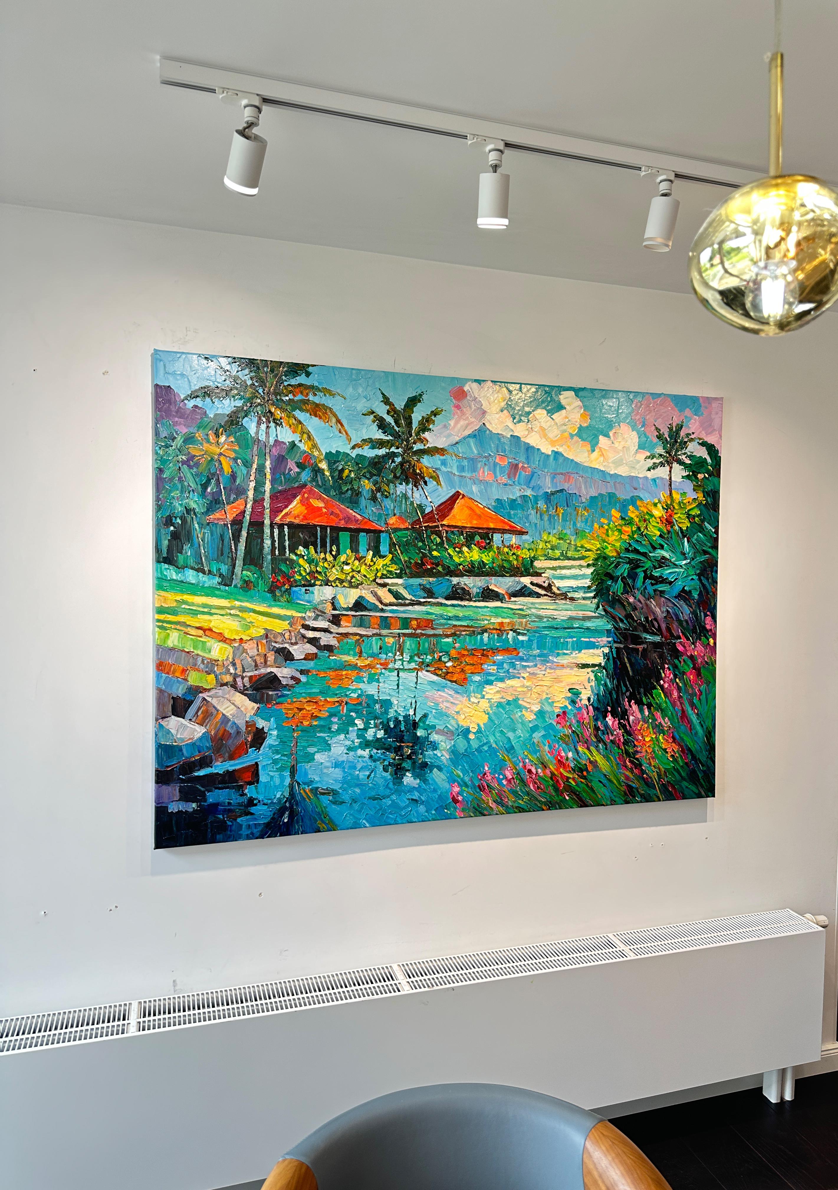 My favourite Memories of Us von K. Husslein Impasto Landscape Bali Gemälde im Angebot 1