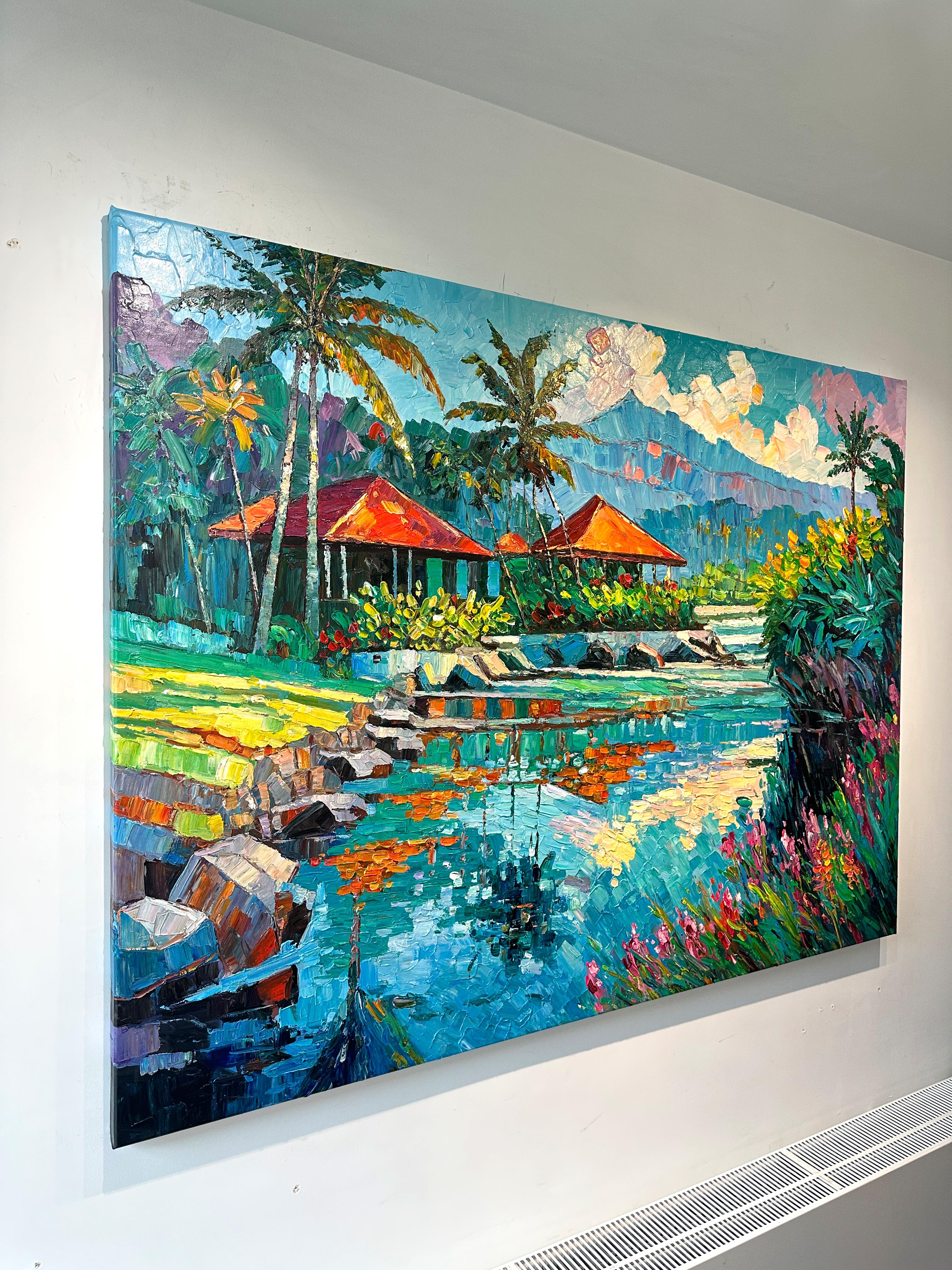 My favourite Memories of Us von K. Husslein Impasto Landscape Bali Gemälde im Angebot 3