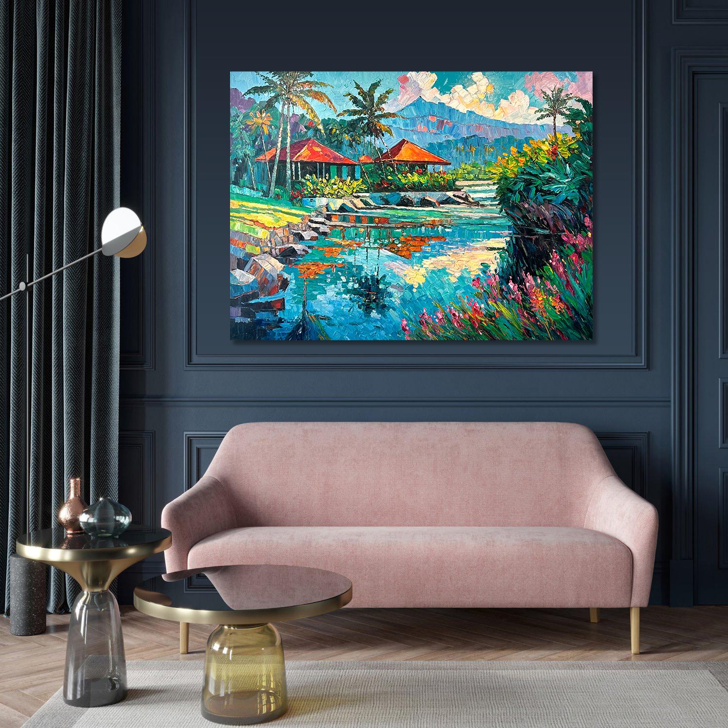My favourite Memories of Us von K. Husslein Impasto Landscape Bali Gemälde im Angebot 4