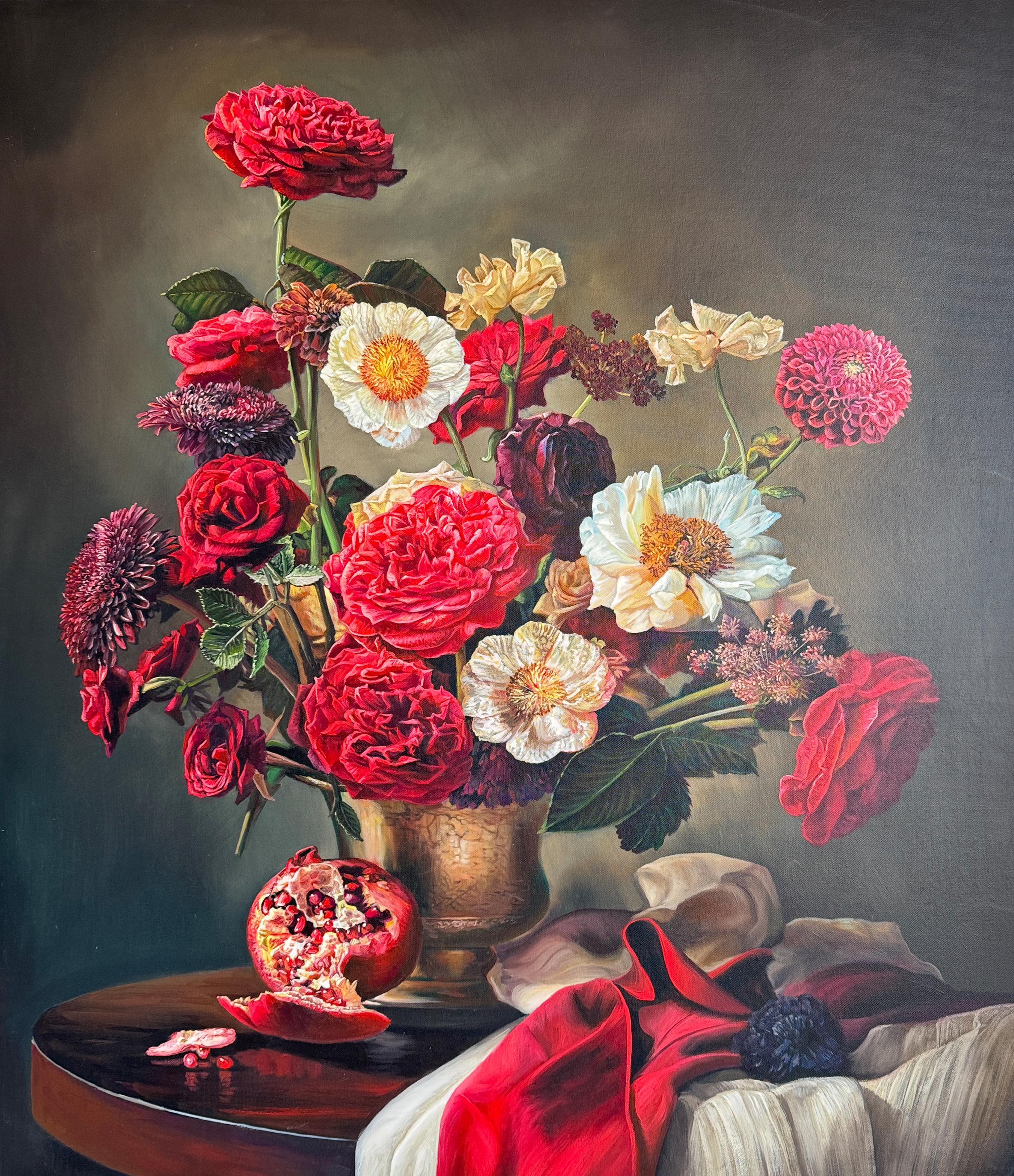 My lips still remember the taste, pomegranate - K.Husslein flower Still life
