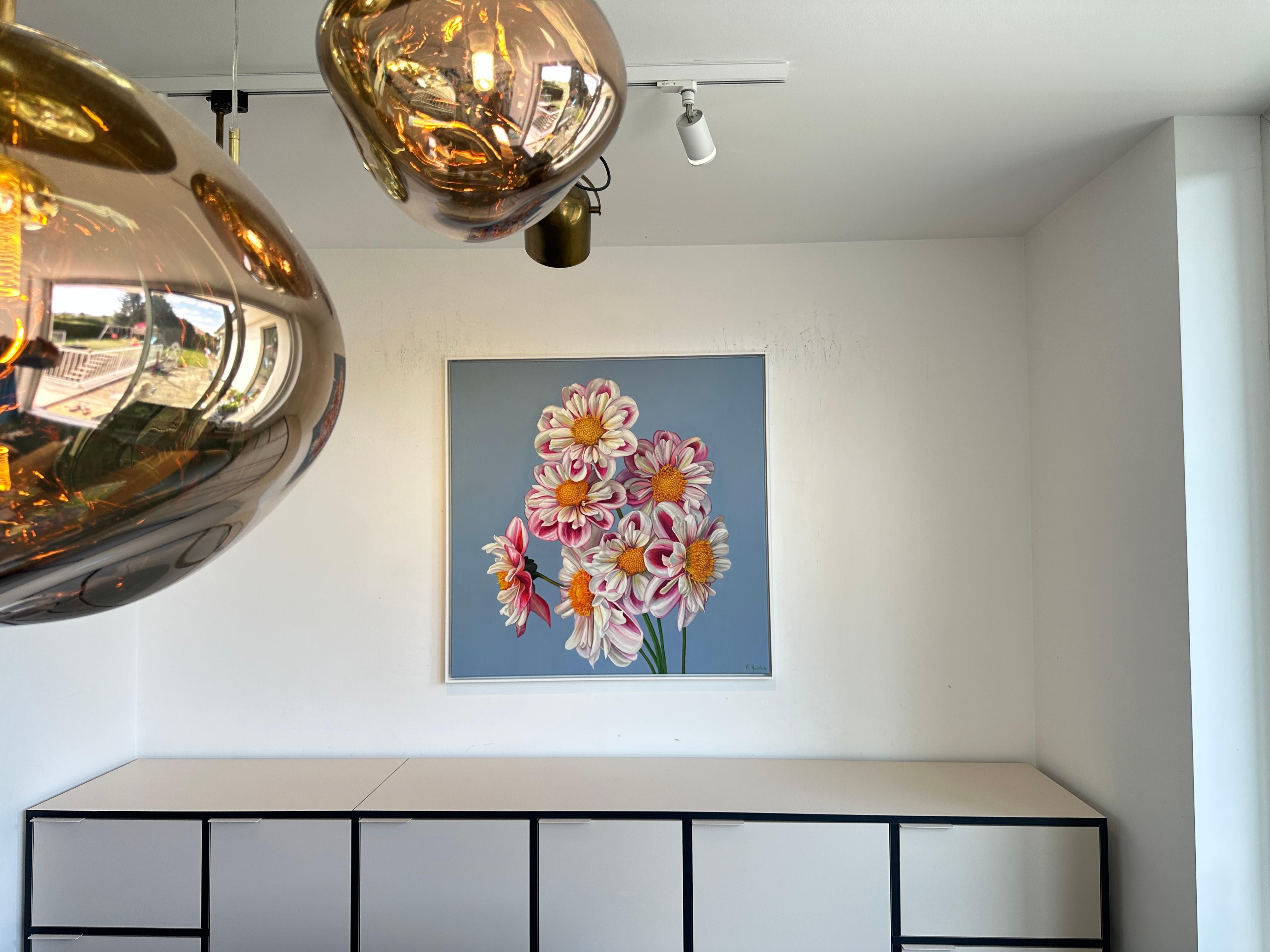 Mon amour pour vous est un parcours -  K.Husslein Hyperréaliste Daisy Still life en vente 6