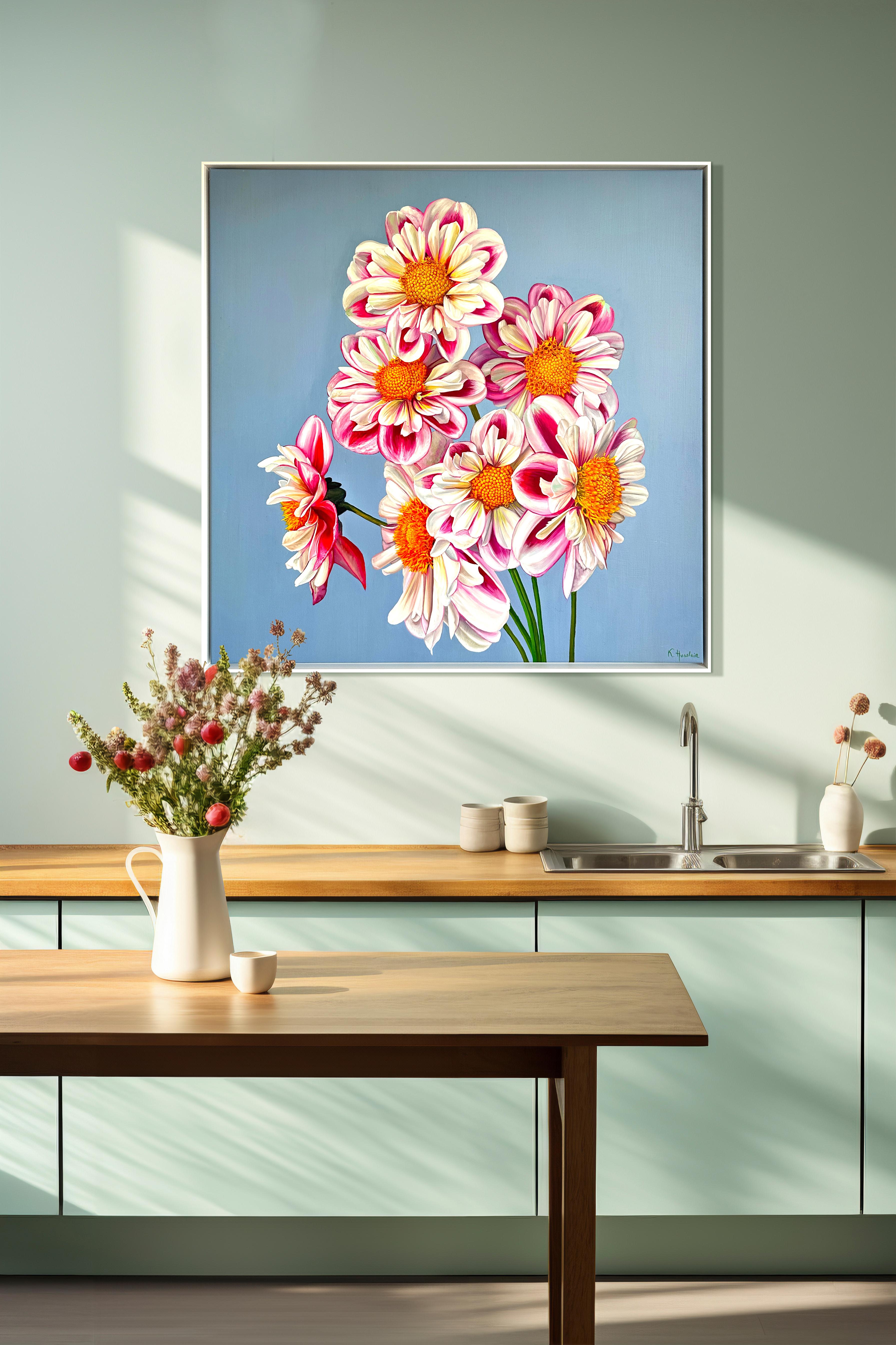 Mon amour pour vous est un parcours -  K.Husslein Hyperréaliste Daisy Still life en vente 8
