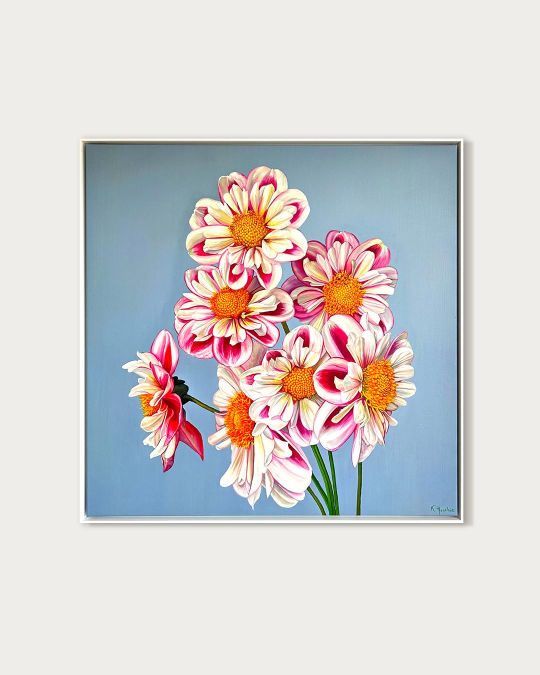Mon amour pour vous est un parcours -  K.Husslein Hyperréaliste Daisy Still life - Painting de Katharina Husslein