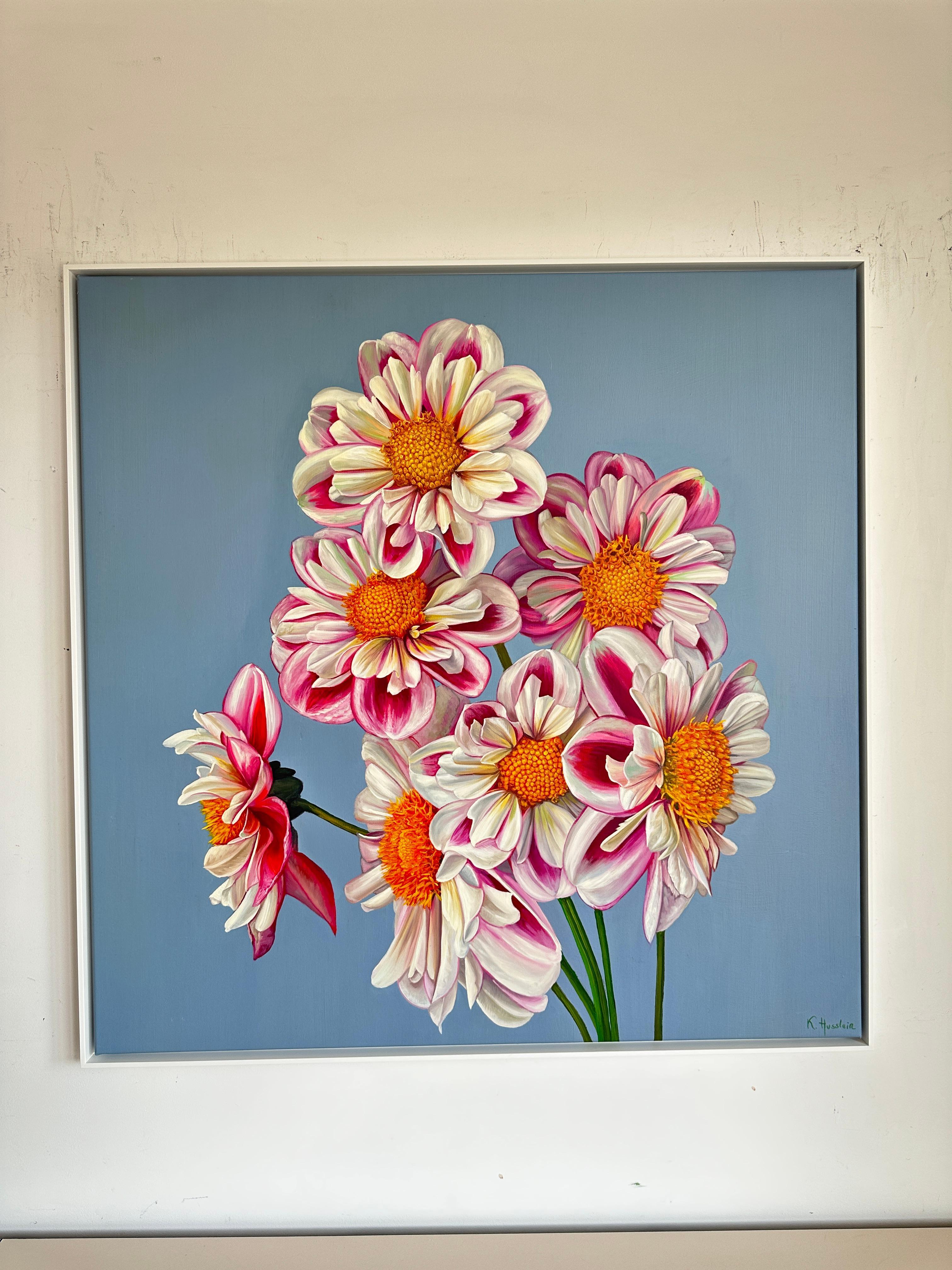 Mon amour pour vous est un parcours -  K.Husslein Hyperréaliste Daisy Still life en vente 1