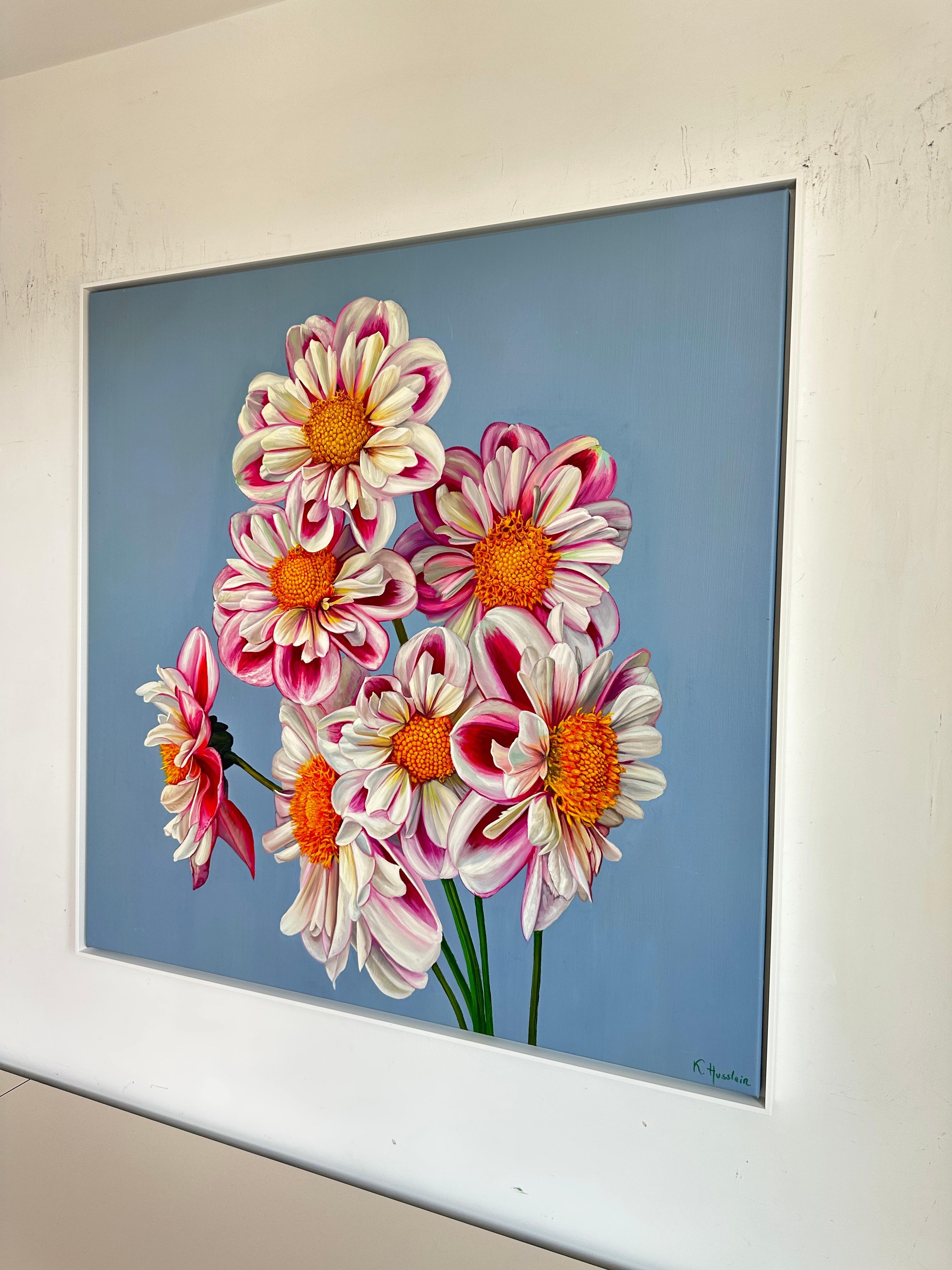 Mon amour pour vous est un parcours -  K.Husslein Hyperréaliste Daisy Still life en vente 3