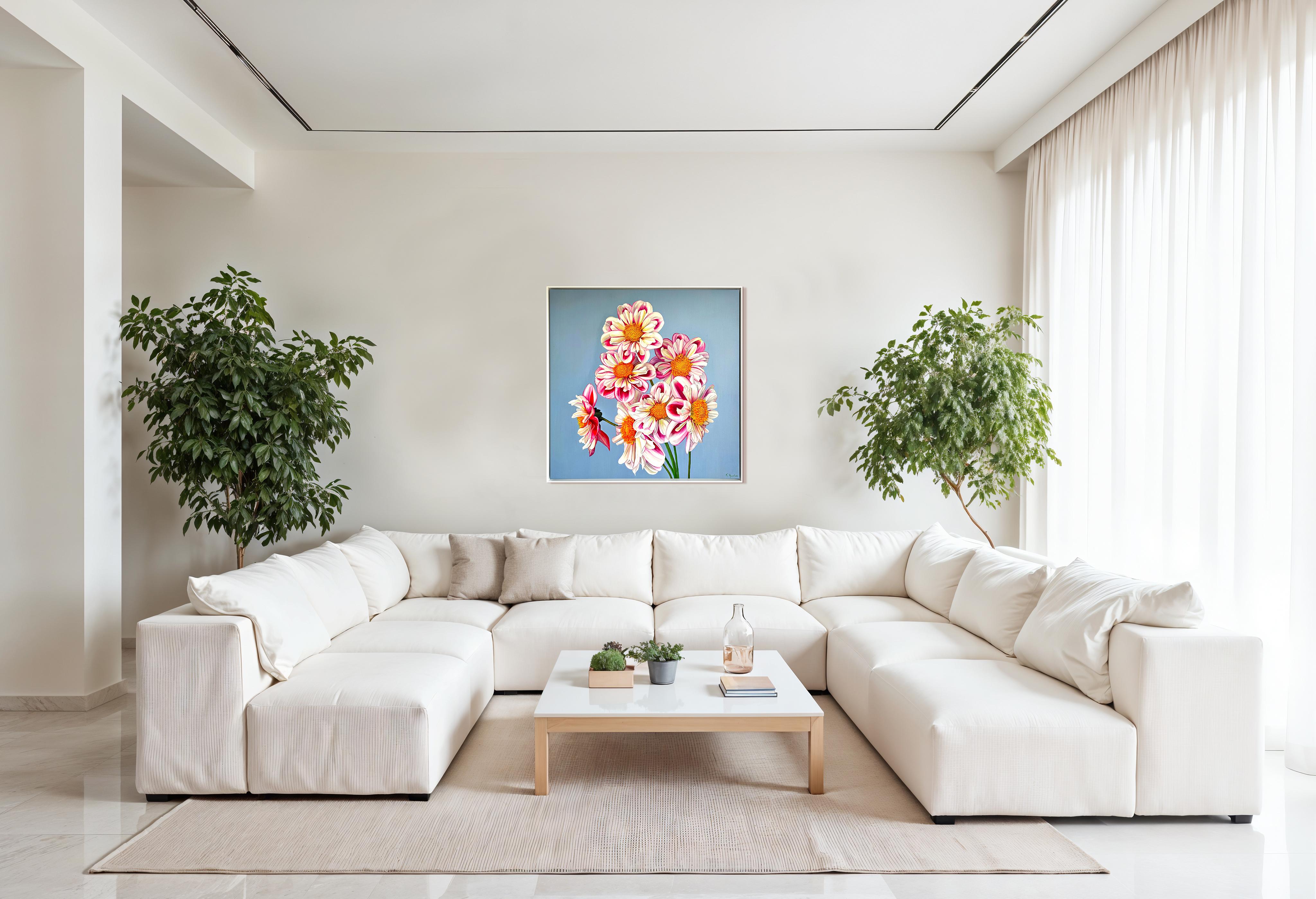 Mon amour pour vous est un parcours -  K.Husslein Hyperréaliste Daisy Still life en vente 4