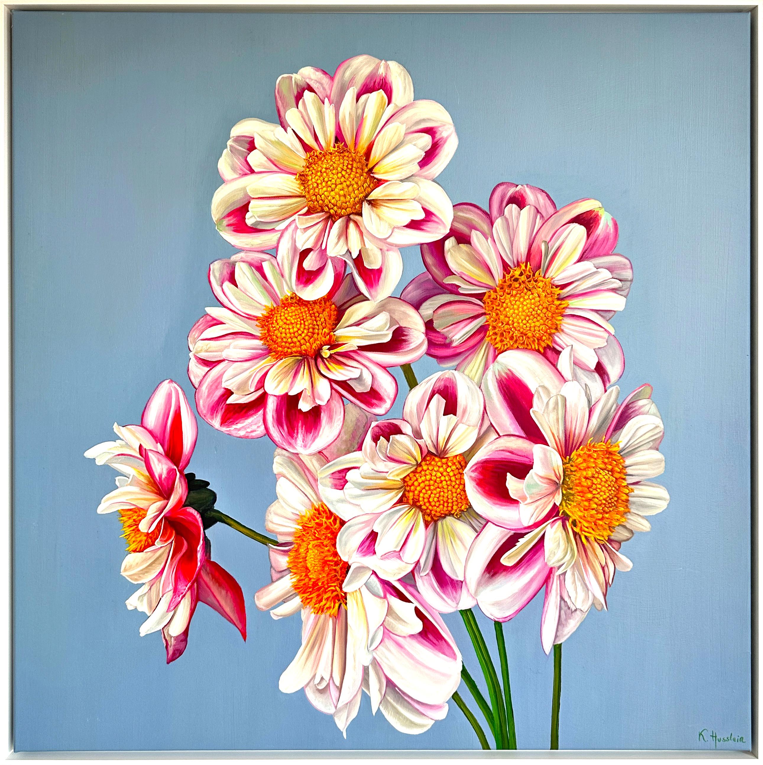 Landscape Painting Katharina Husslein - Mon amour pour vous est un parcours -  K.Husslein Hyperréaliste Daisy Still life