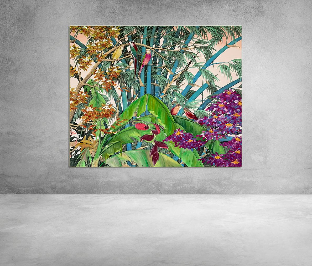 New Beginnings by Katharina Husslein contemporary birds and jungle landscape 1