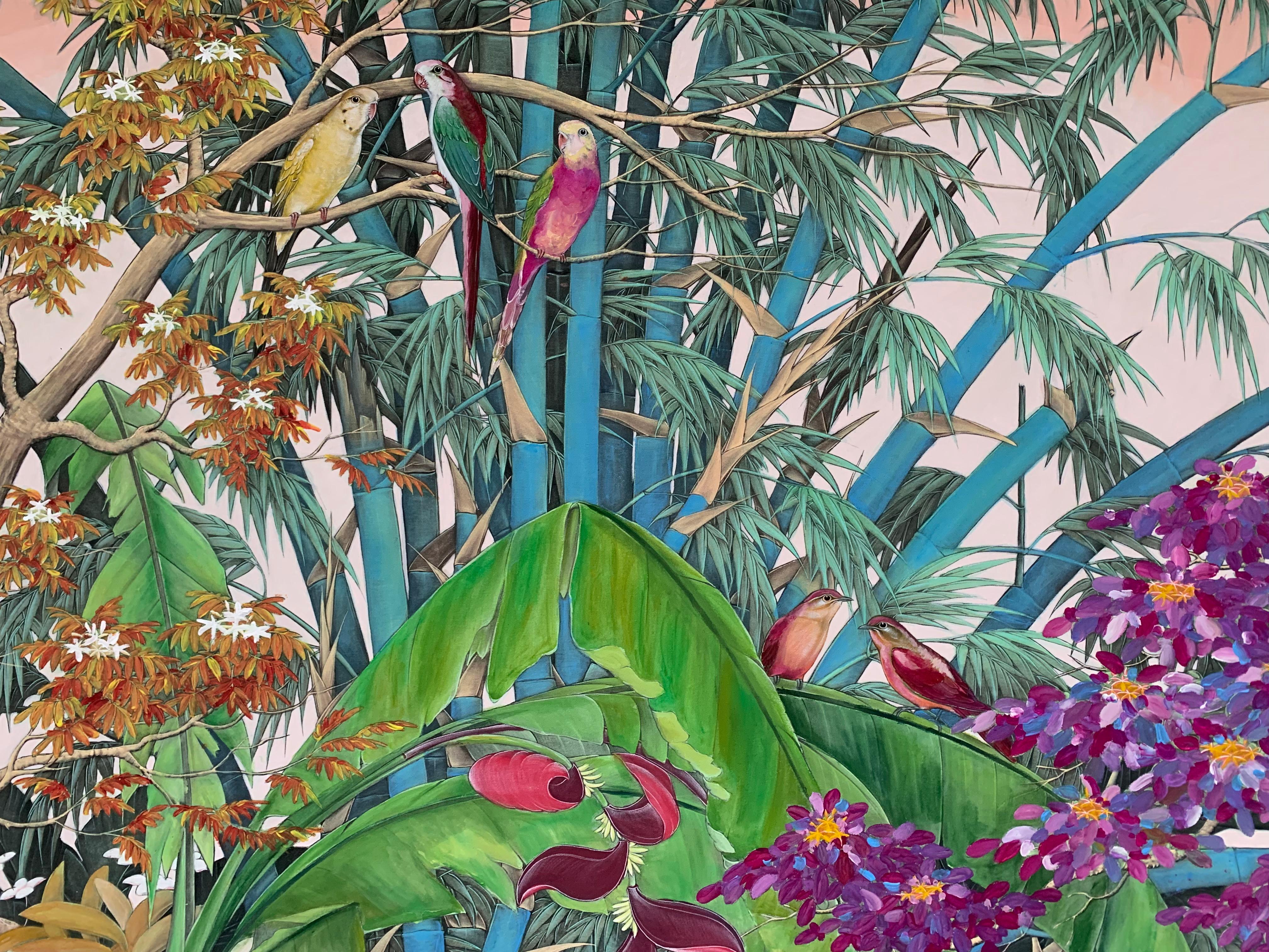 New Beginnings by Katharina Husslein contemporary birds and jungle landscape 3