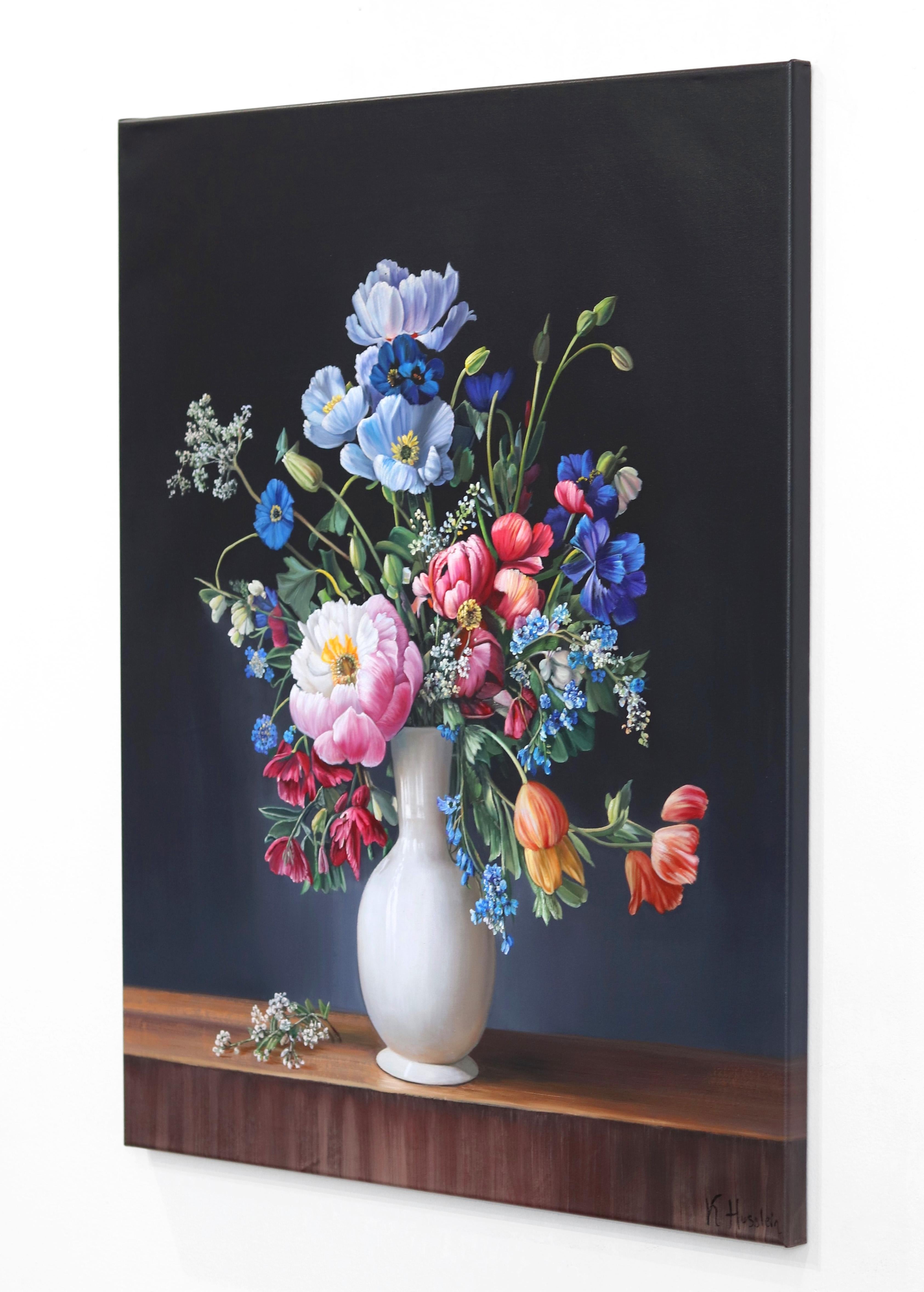 No Other Sun Has Lit Up My Heaven - Hyperrealist Floral Still Life Oil Painting For Sale 1