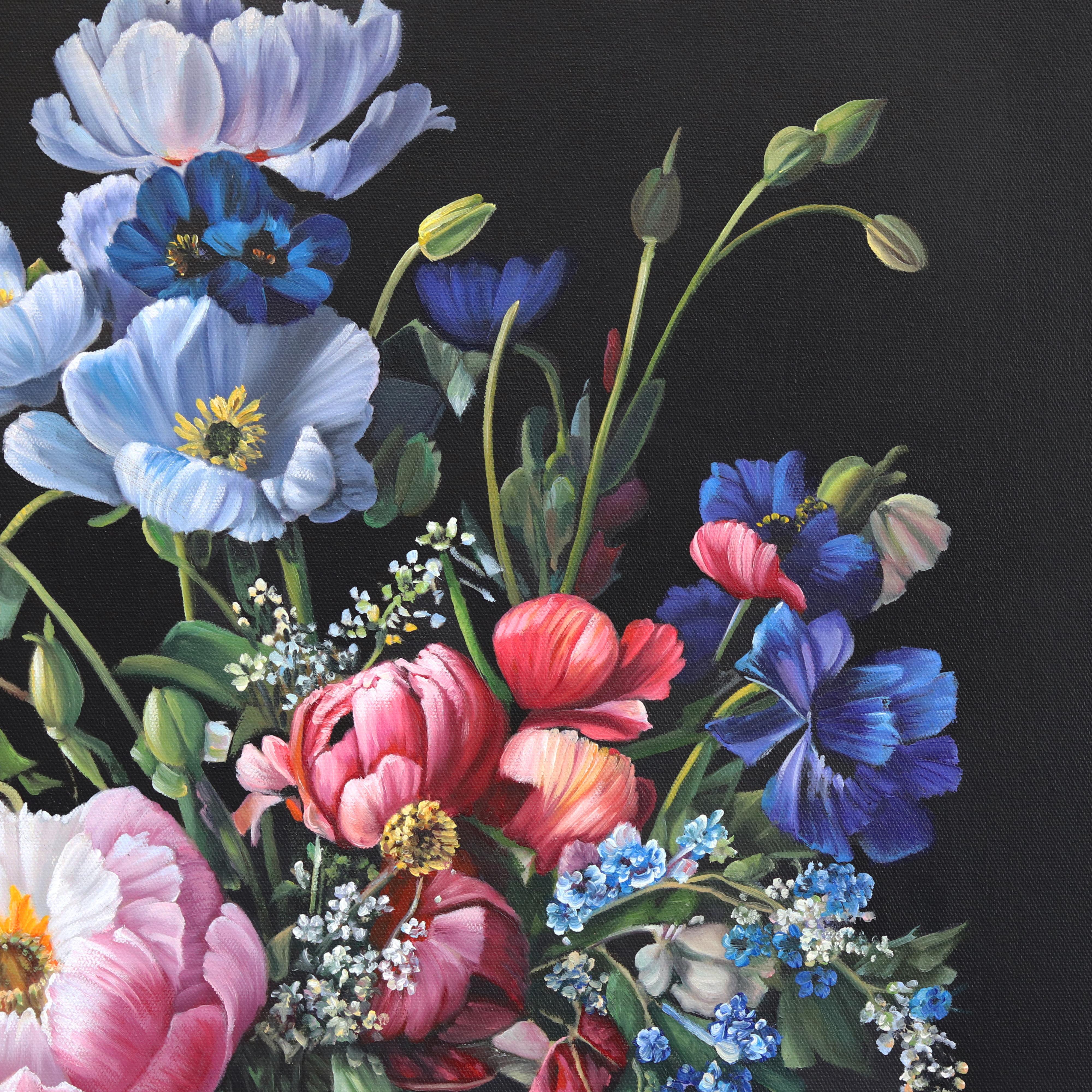 No Other Sun Has Lit Up My Heaven - Hyperrealist Floral Still Life Oil Painting For Sale 2