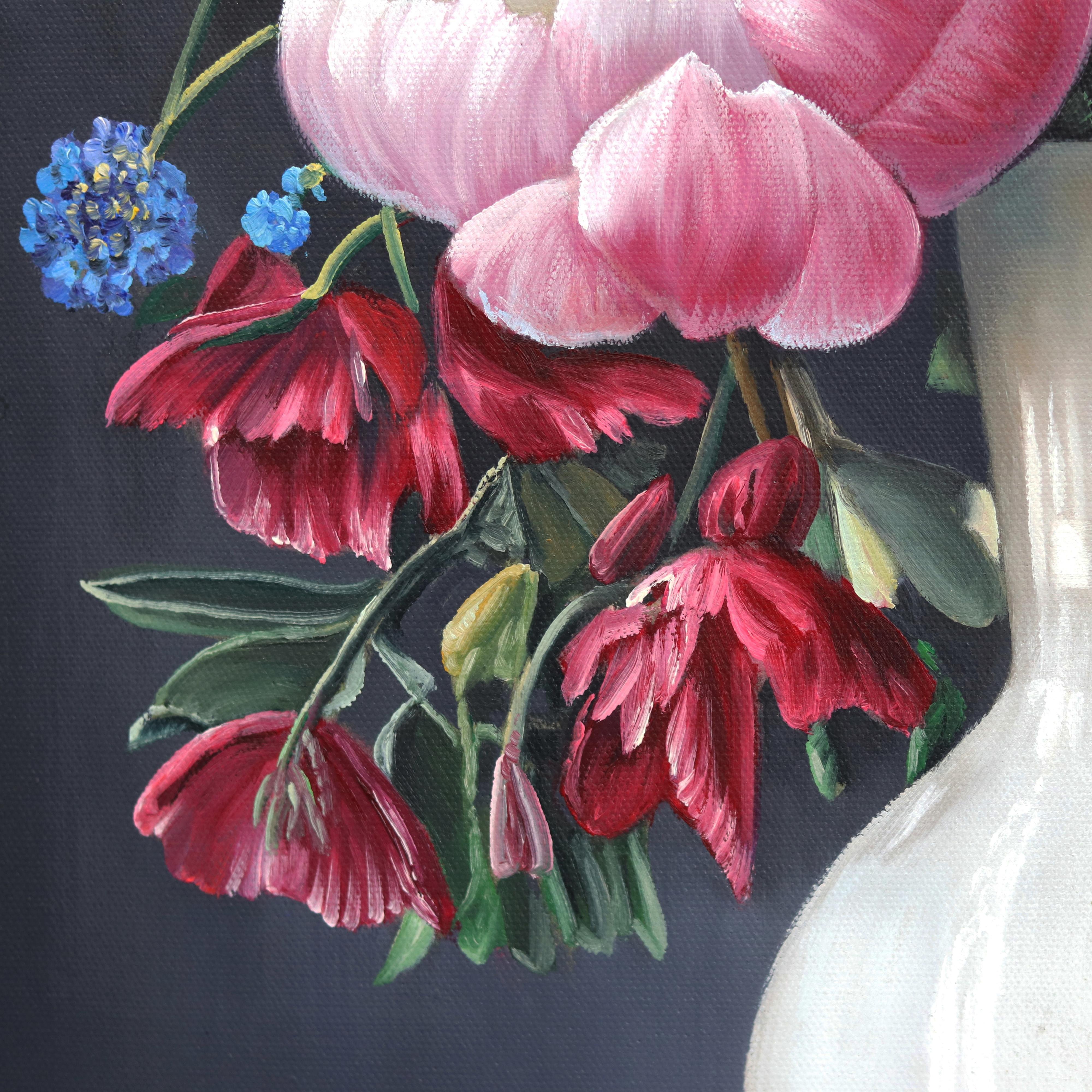 No Other Sun Has Lit Up My Heaven - Hyperrealist Floral Still Life Oil Painting For Sale 5