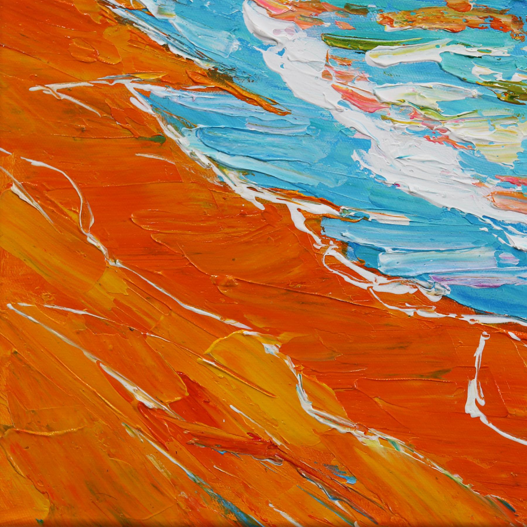 Nient'altro che cieli blu - Pittura astratta impressionista con paesaggio sull'oceano in vendita 1