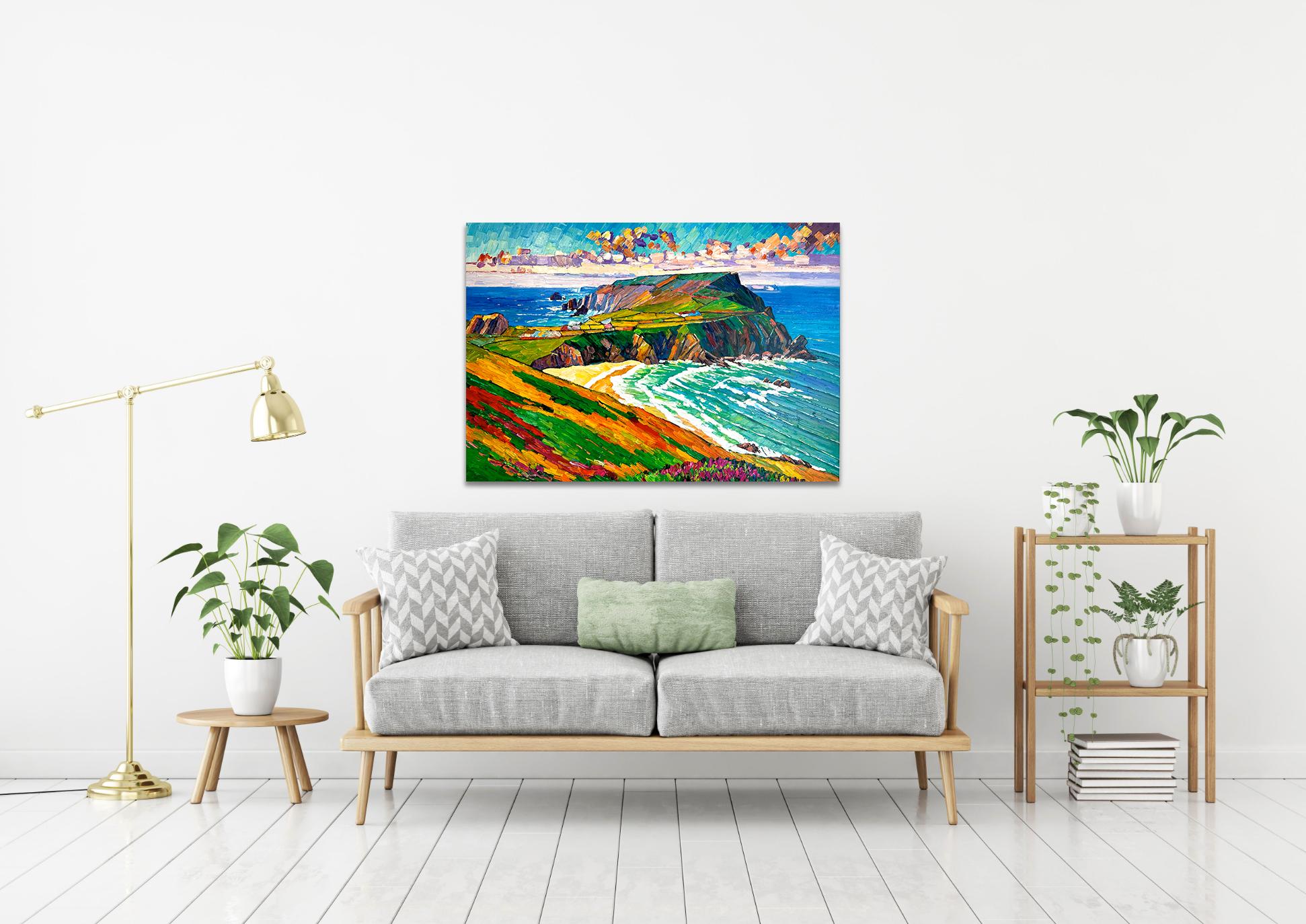 Ocean Breeze - Katharina Husslein Colorful Impasto Oil Landscape Painting For Sale 9