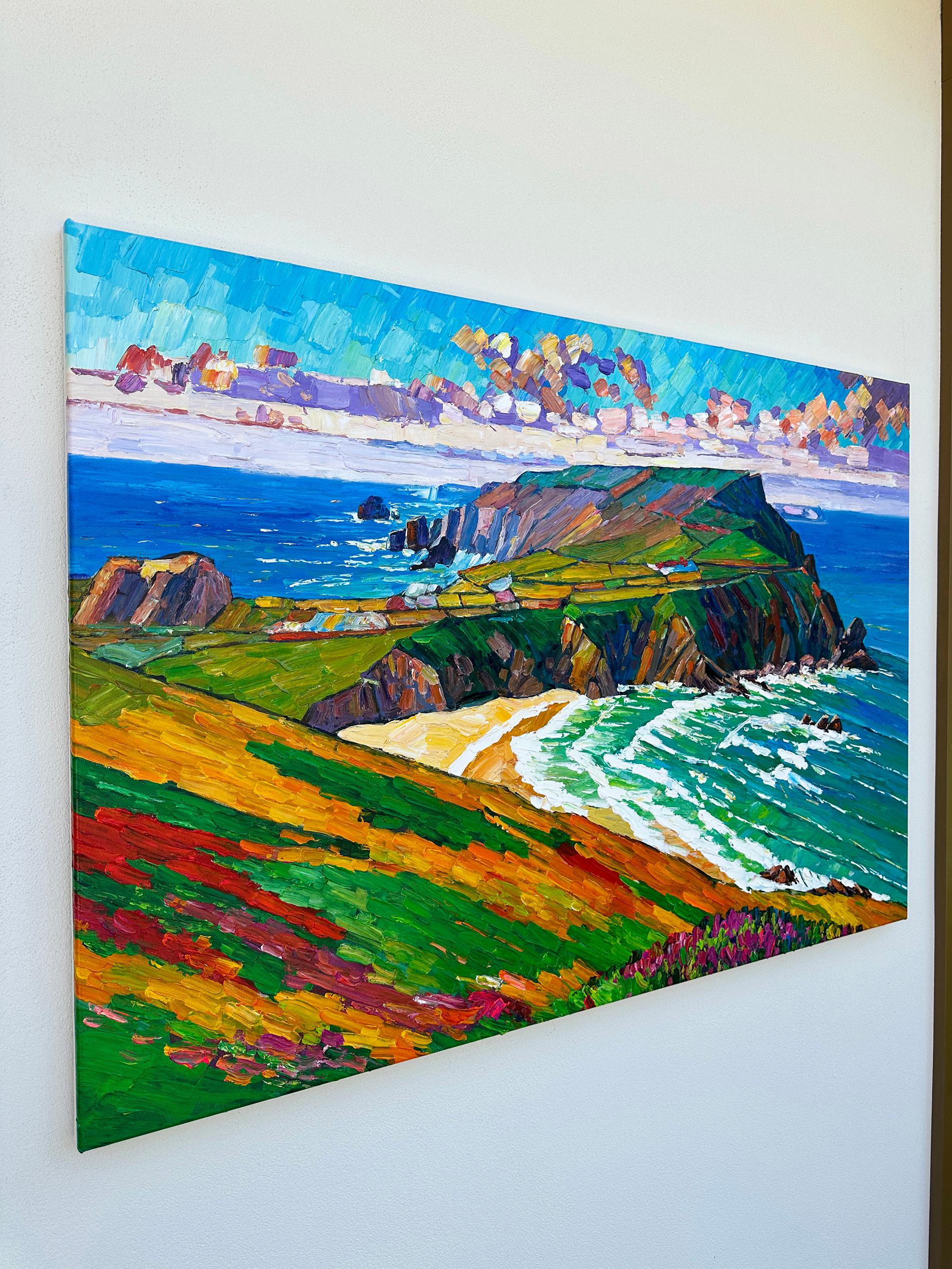 Ocean Breeze - Katharina Husslein Colorful Impasto Oil Landscape Painting For Sale 3