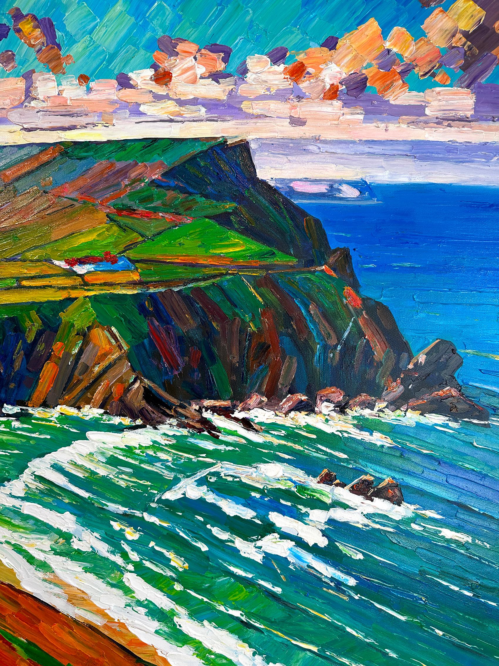 Ocean Breeze - Katharina Husslein Colorful Impasto Oil Landscape Painting For Sale 4