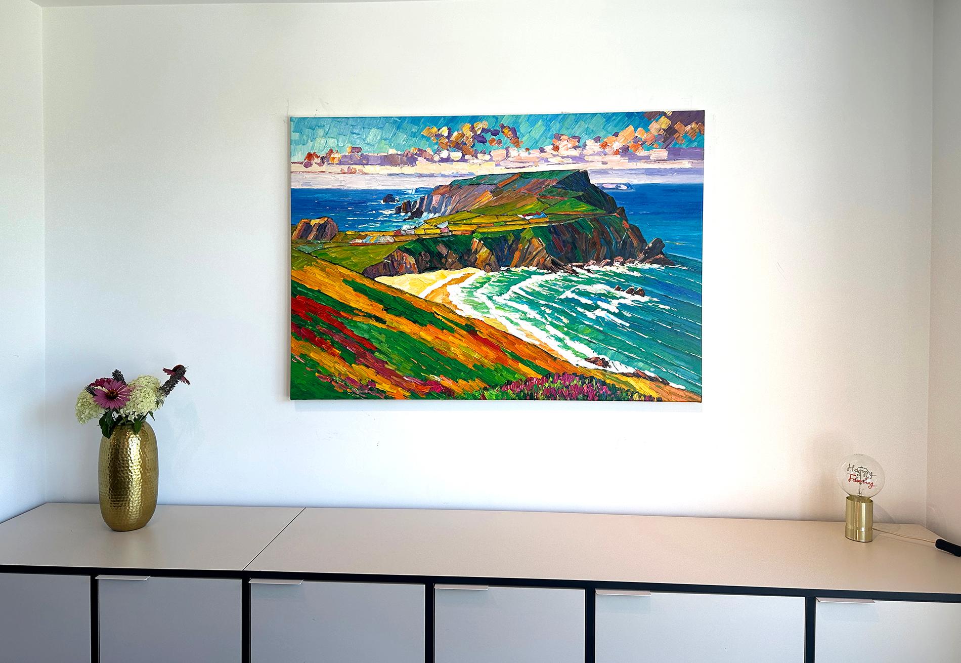 Ocean Breeze - Katharina Husslein Colorful Impasto Oil Landscape Painting For Sale 5