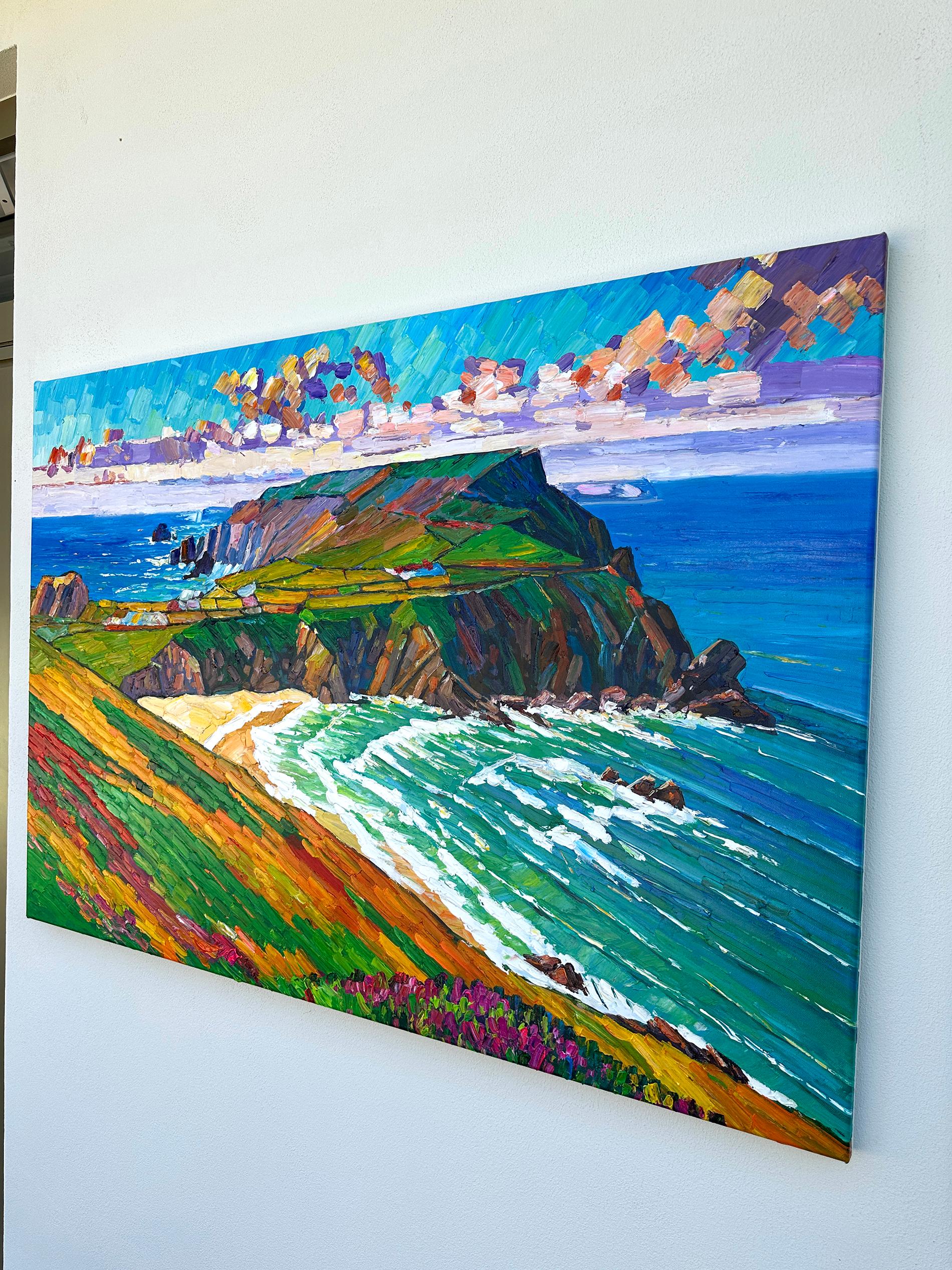 Ocean Breeze - Katharina Husslein Colorful Impasto Oil Landscape Painting For Sale 6
