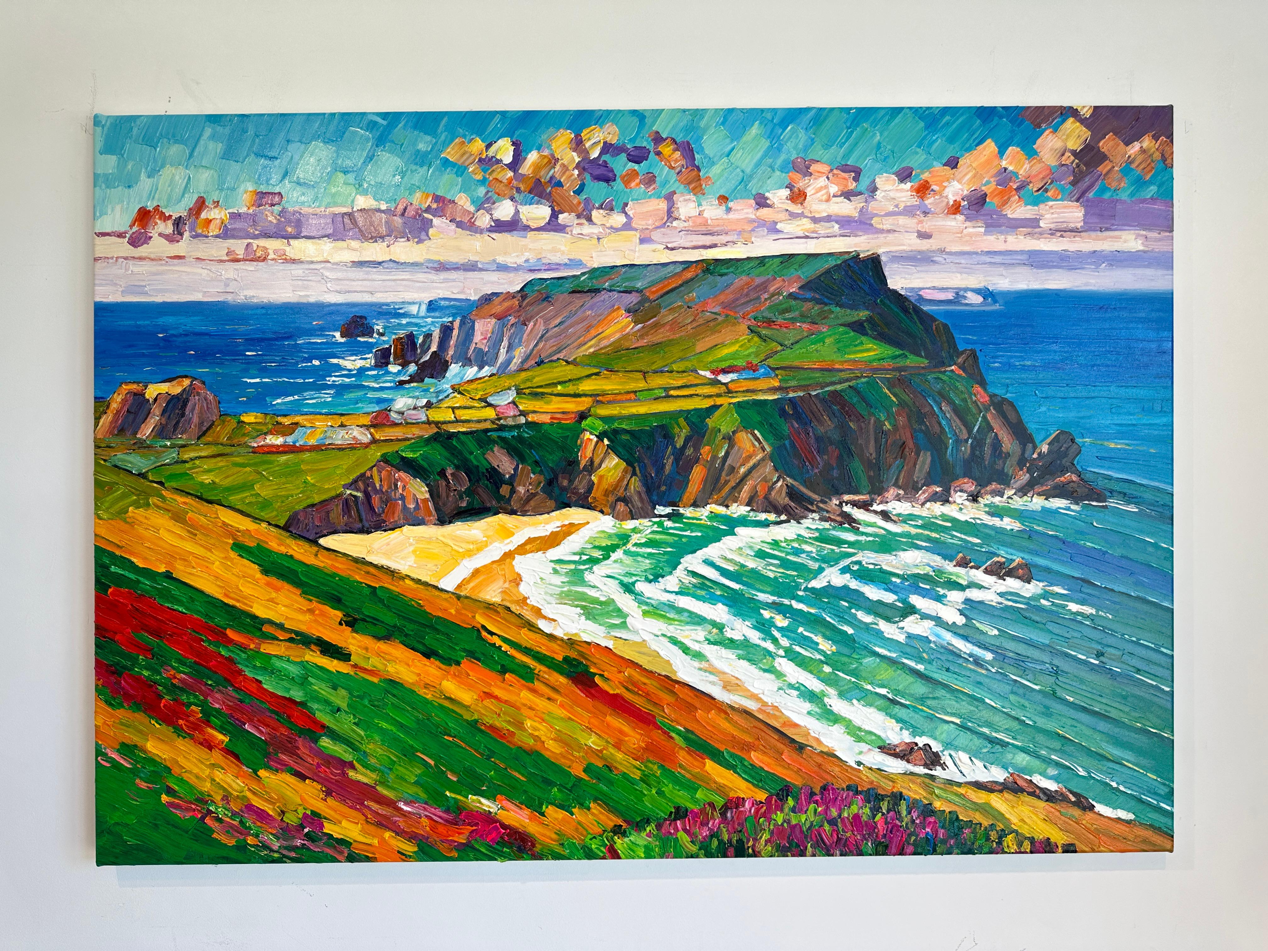 Ocean Breeze - Katharina Husslein Colorful Impasto Oil Landscape Painting For Sale 8