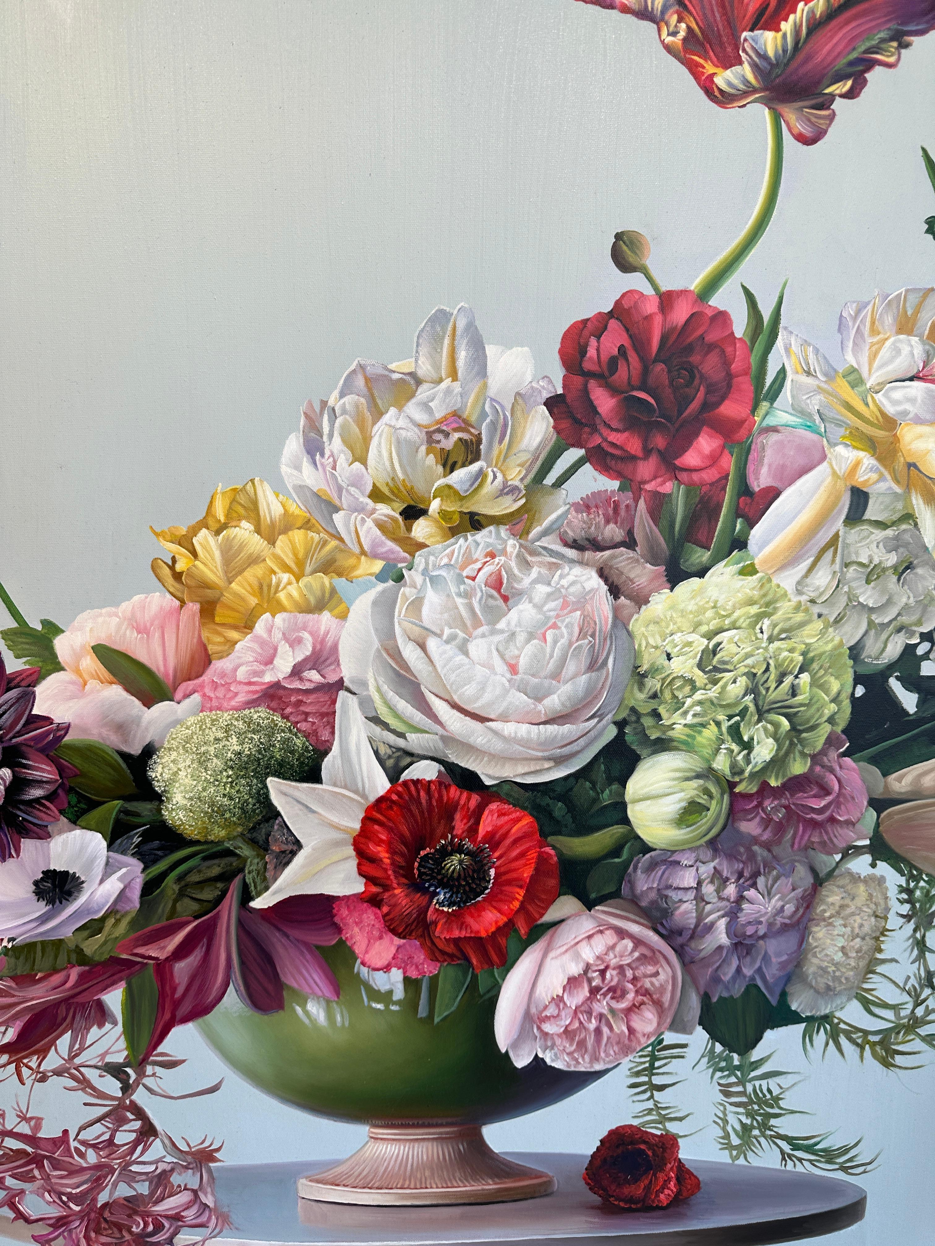 Nuestro amor para ser uno por K Husslein Bodegón botánico hiperrealista - Painting Fotorrealista de Katharina Husslein