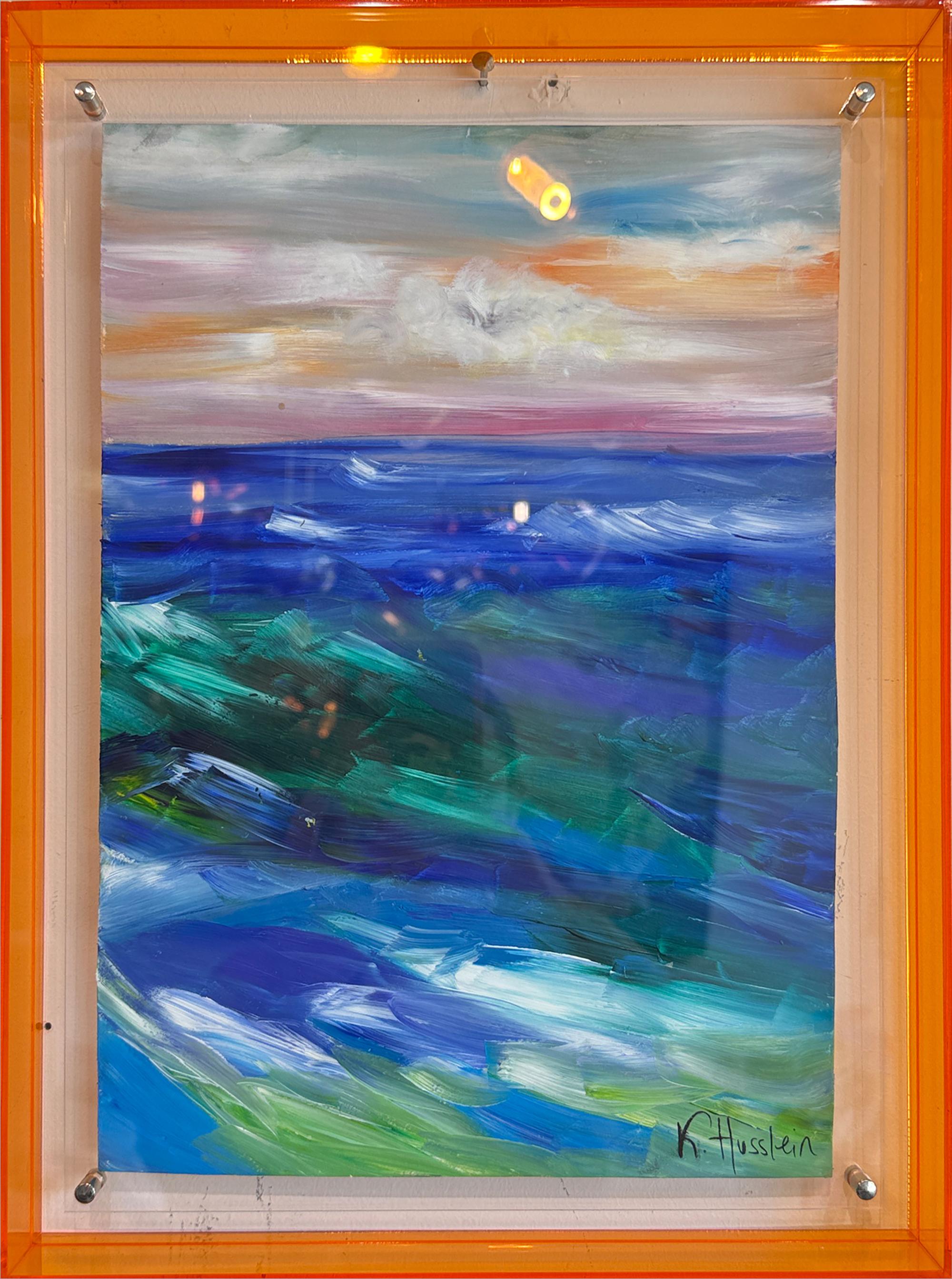 «Nuestras almas pertenecen al mar», pintura abstracta de paisajes de K. Husslein