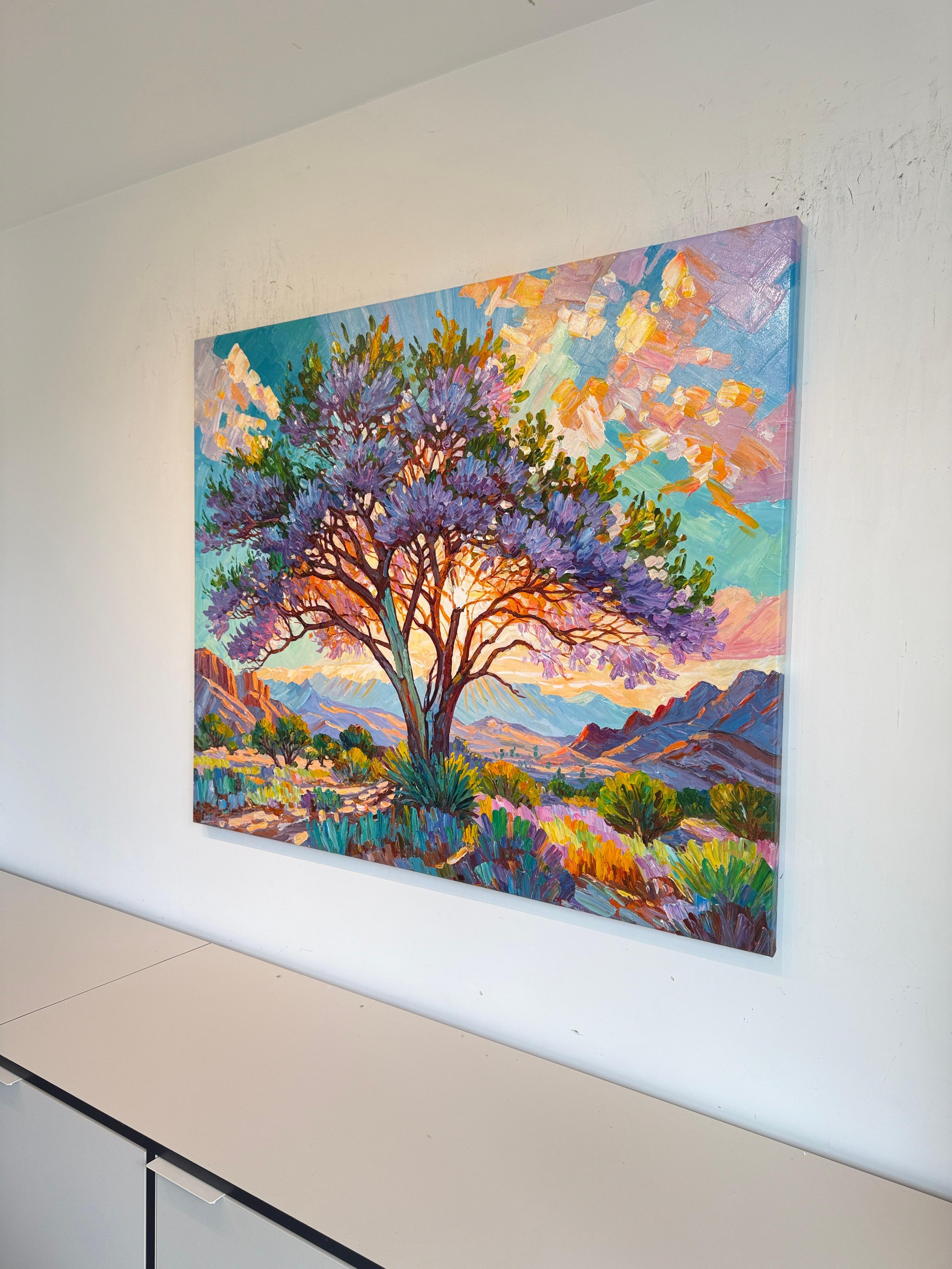 Rooted in Forever par K.Kusslein Peinture à l'huile Paysage Impasto en vente 8