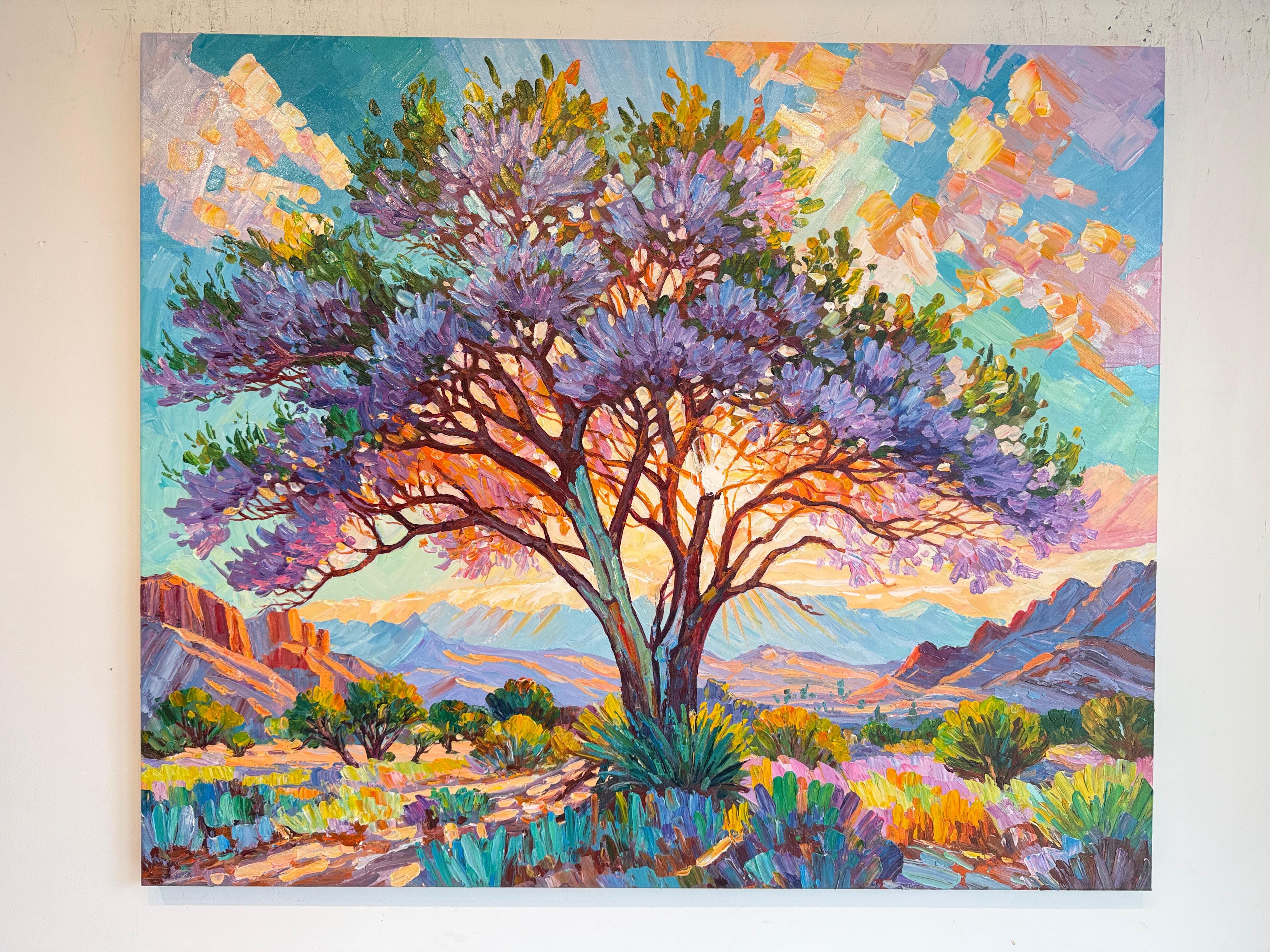 Rooted in Forever par K.Kusslein Peinture à l'huile Paysage Impasto en vente 2