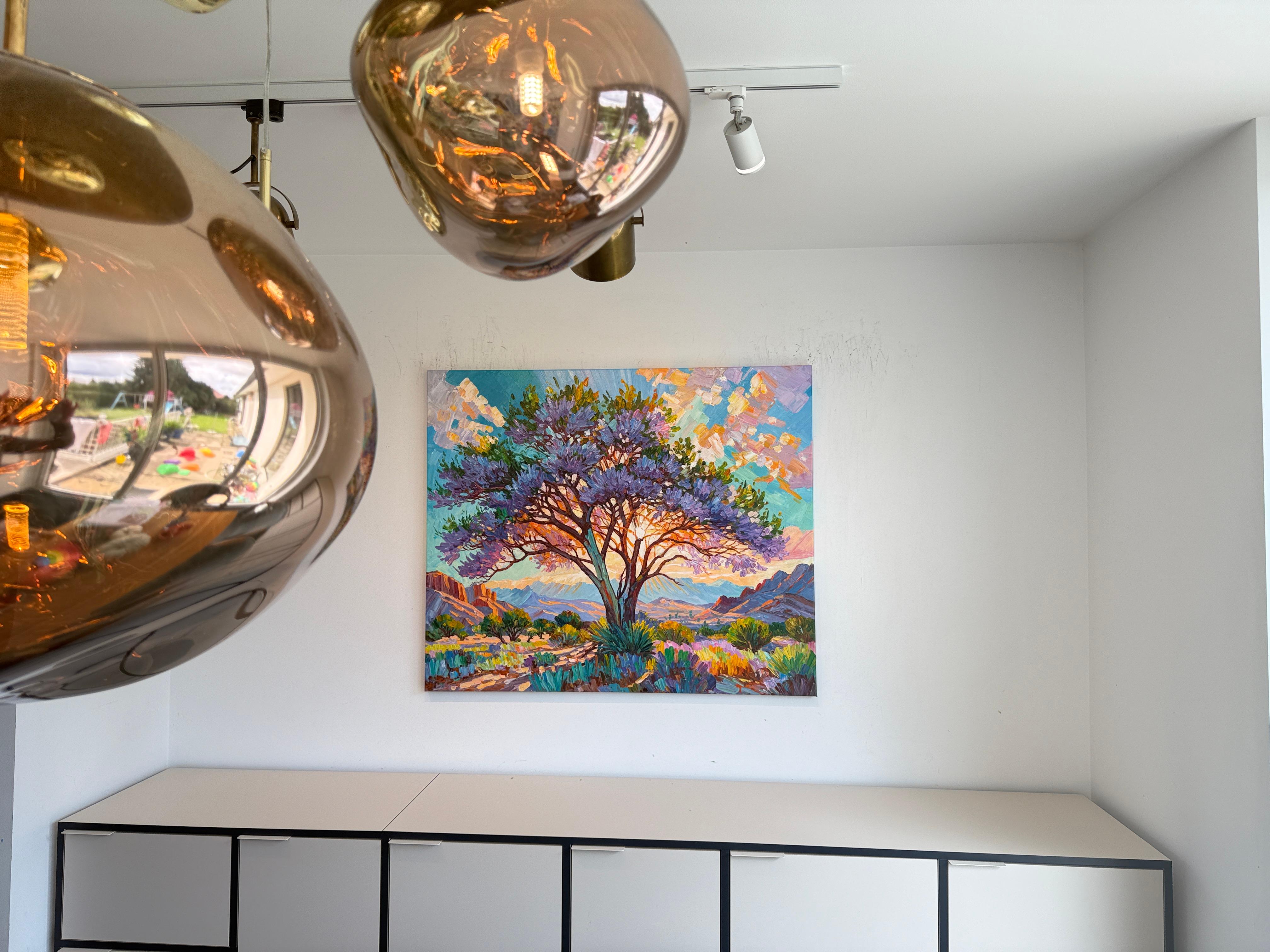 Rooted in Forever par K.Kusslein Peinture à l'huile Paysage Impasto en vente 3