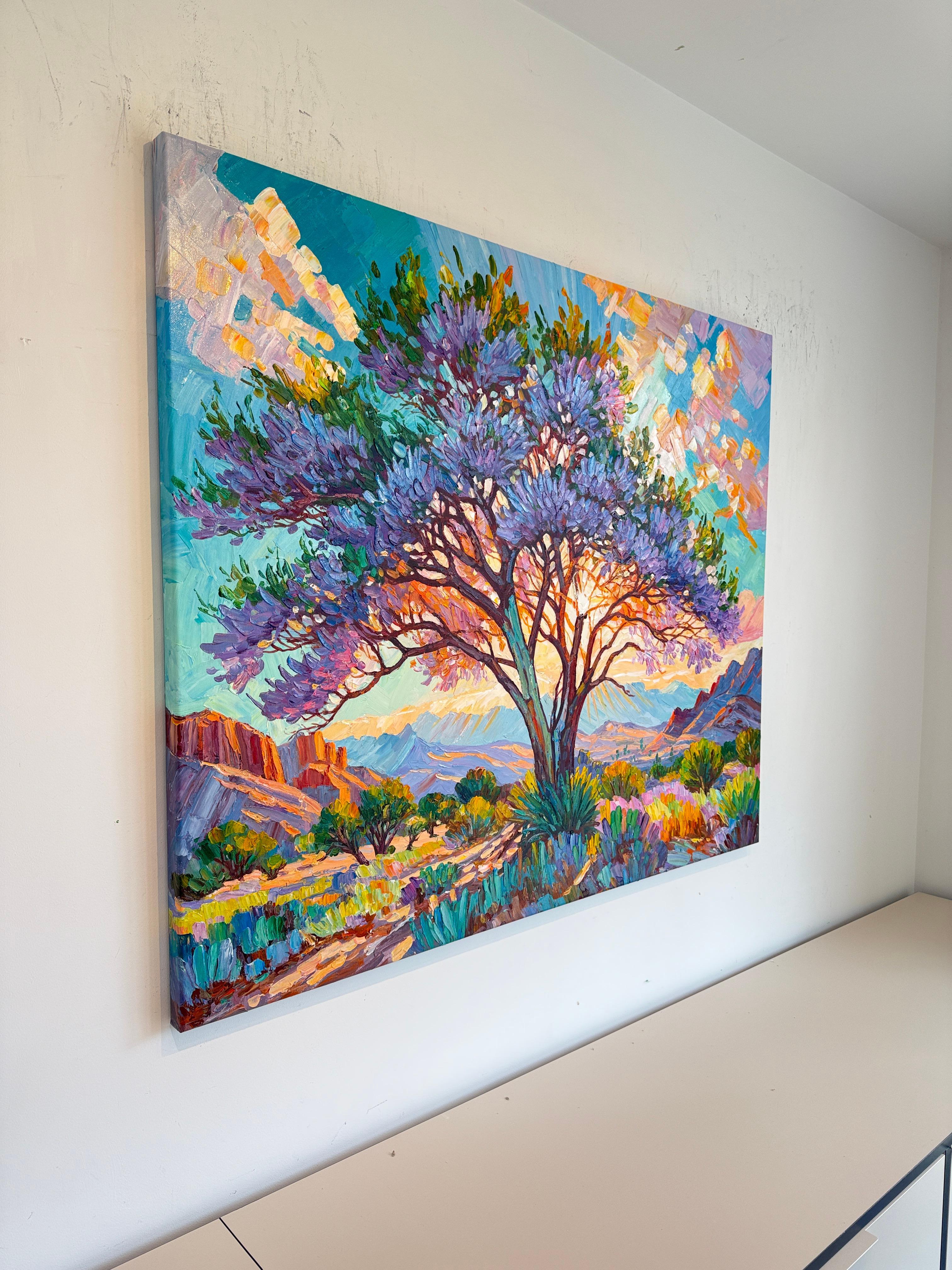 Rooted in Forever par K.Kusslein Peinture à l'huile Paysage Impasto en vente 4