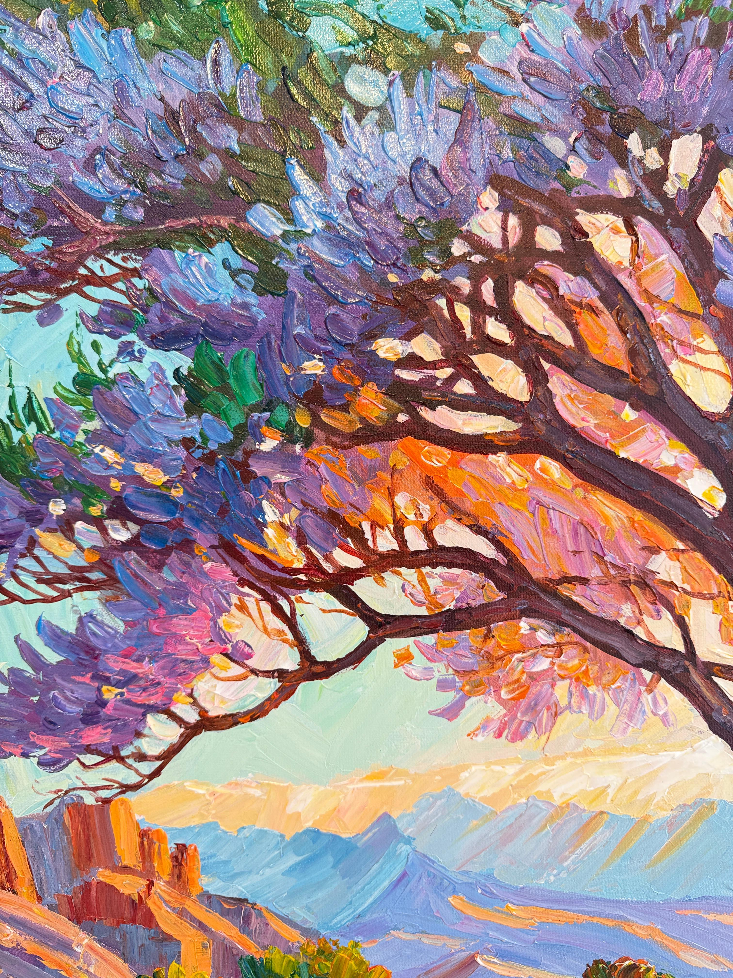 Rooted in Forever par K.Kusslein Peinture à l'huile Paysage Impasto en vente 5