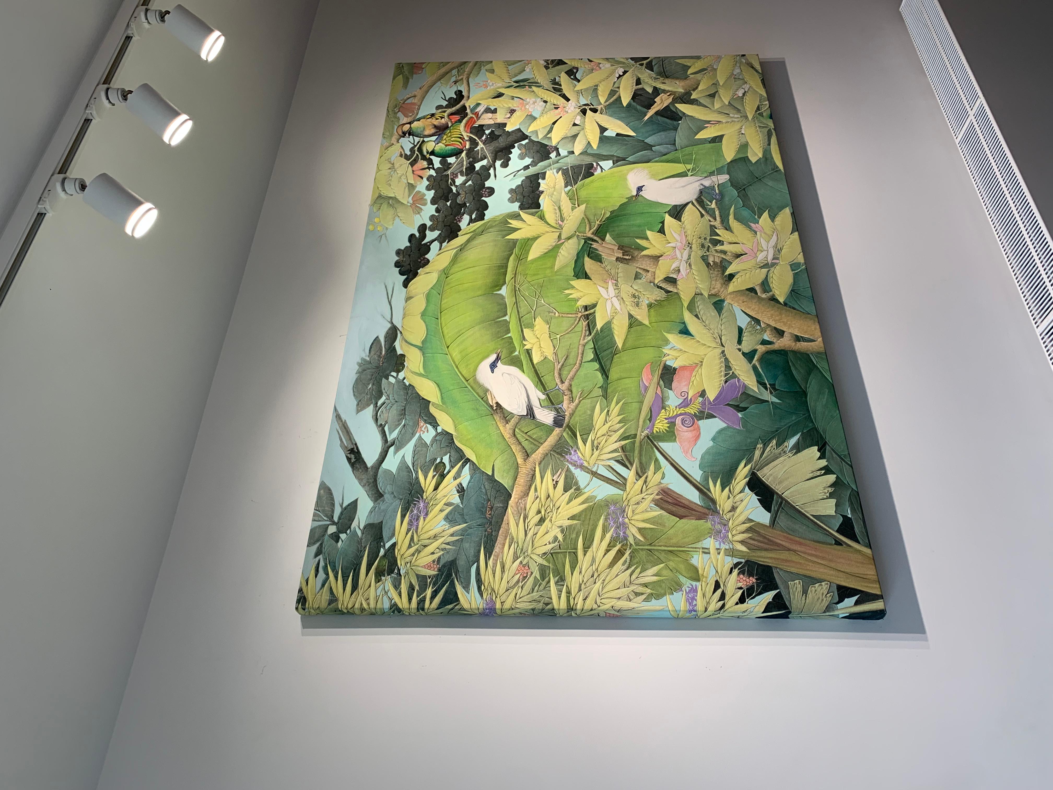 Bruissement d'oiseaux par Katharina Husslein Grande peinture contemporaine colorée 5