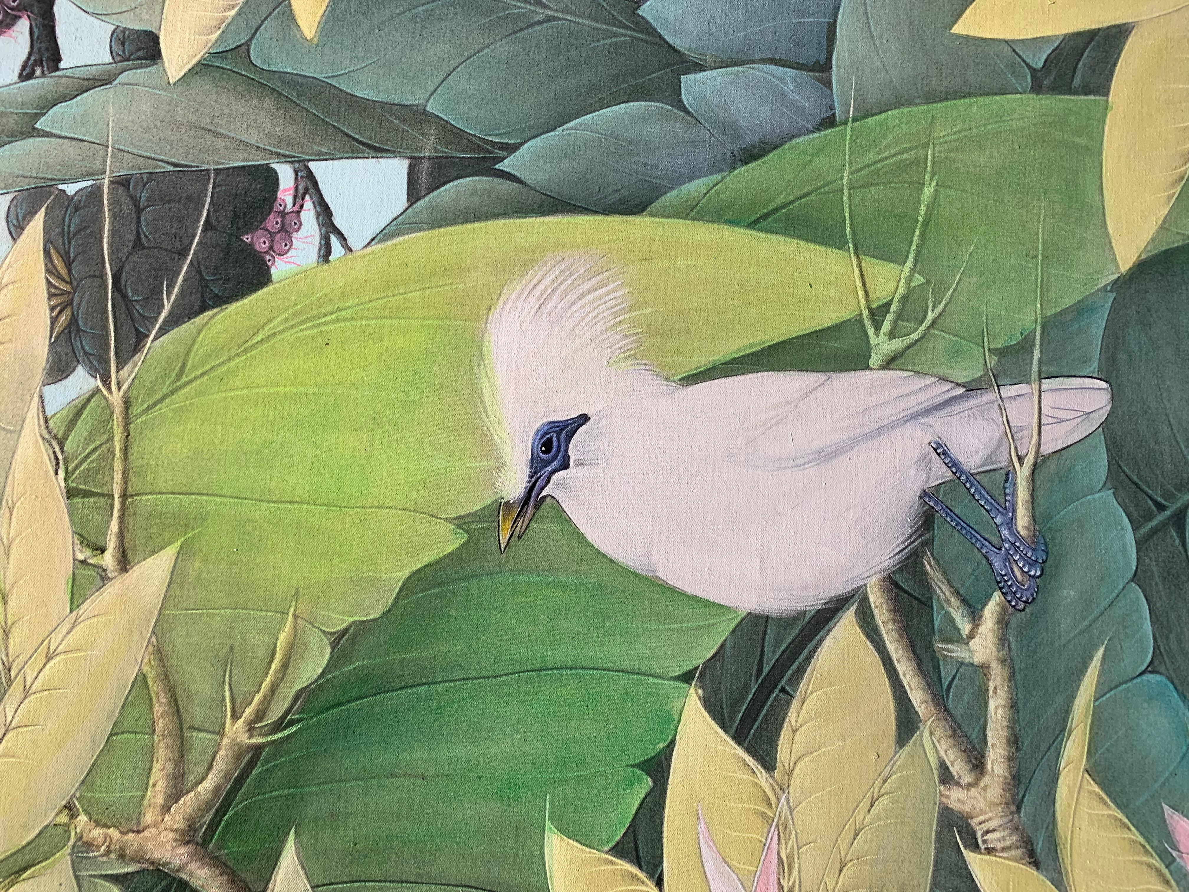 Bruissement d'oiseaux par Katharina Husslein Grande peinture contemporaine colorée 8