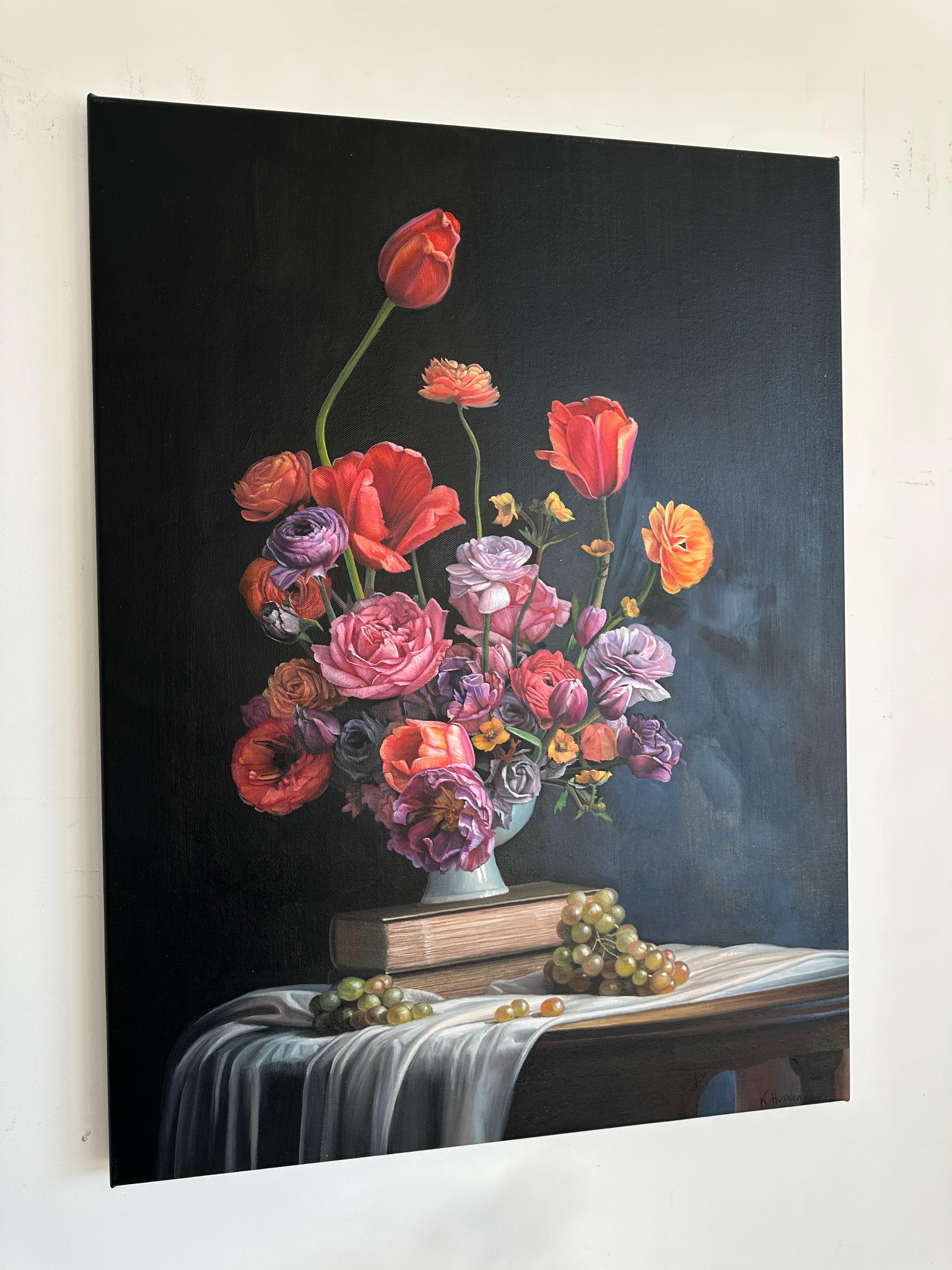 Softer Notes for Love by K Husslein Botanical Hyperrealistic Still life For Sale 1
