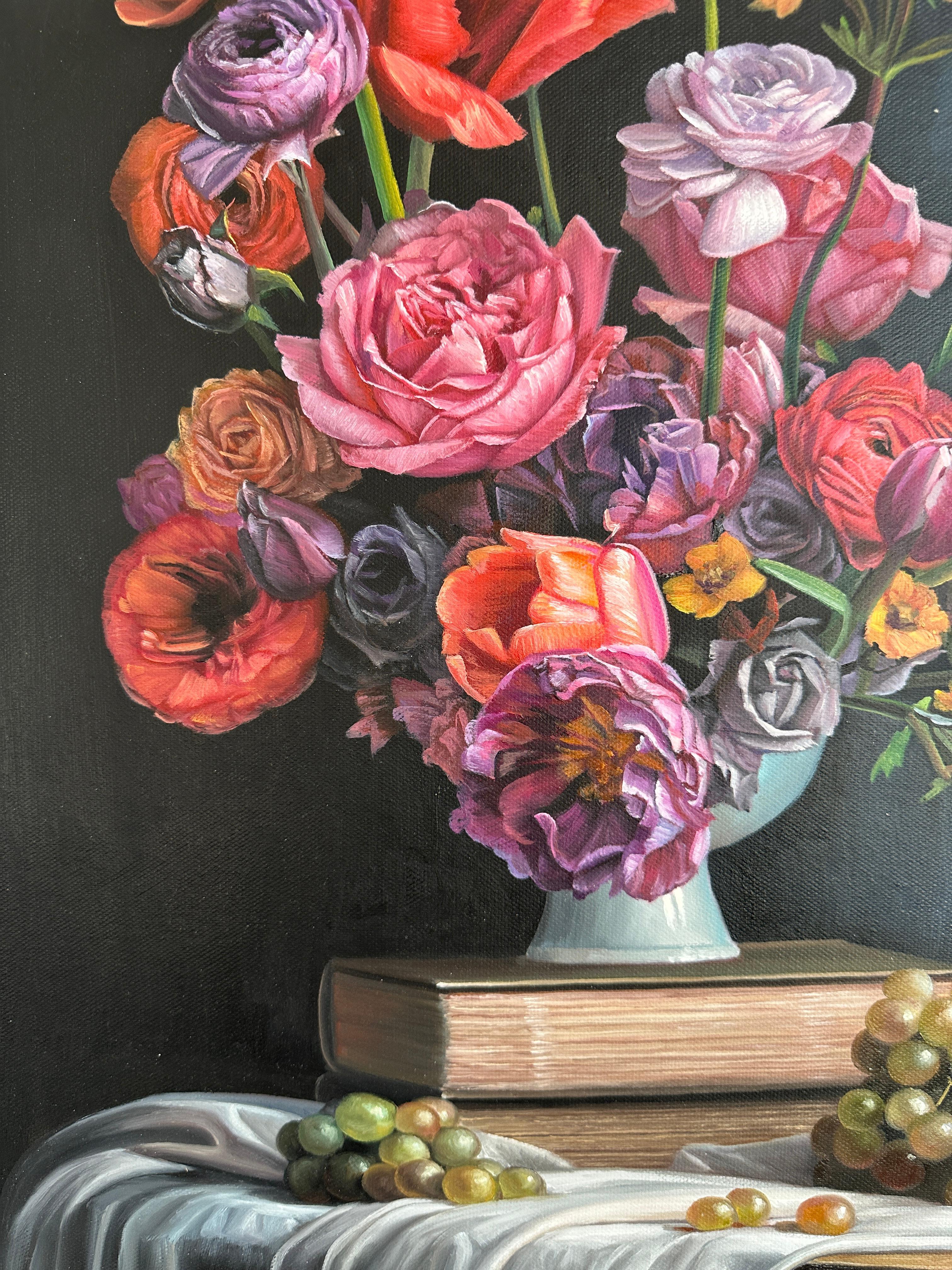 Softer Notes for Love by K Husslein Botanical Hyperrealistic Still life For Sale 2