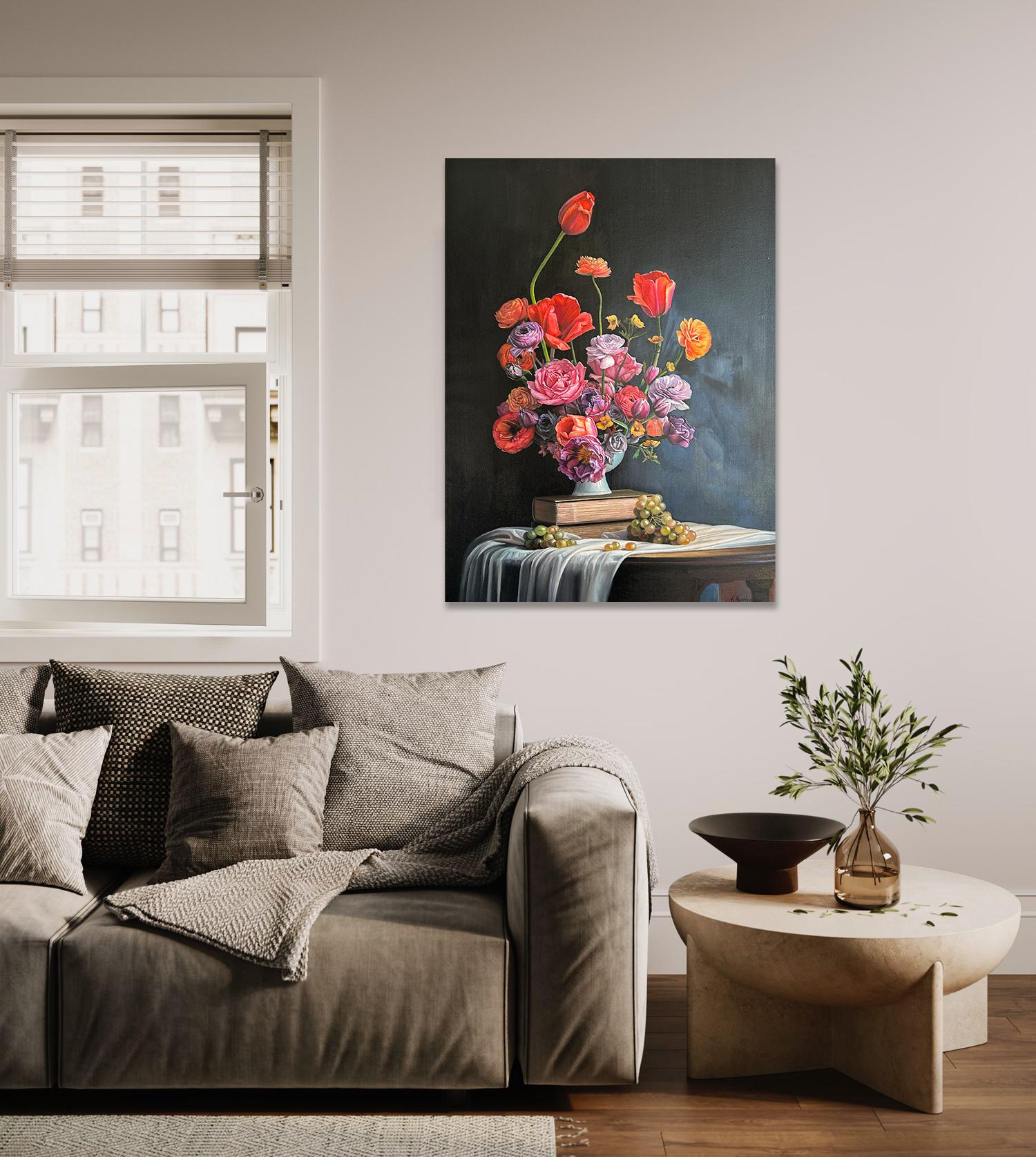 Softer Notes for Love by K Husslein Botanical Hyperrealistic Still life For Sale 3
