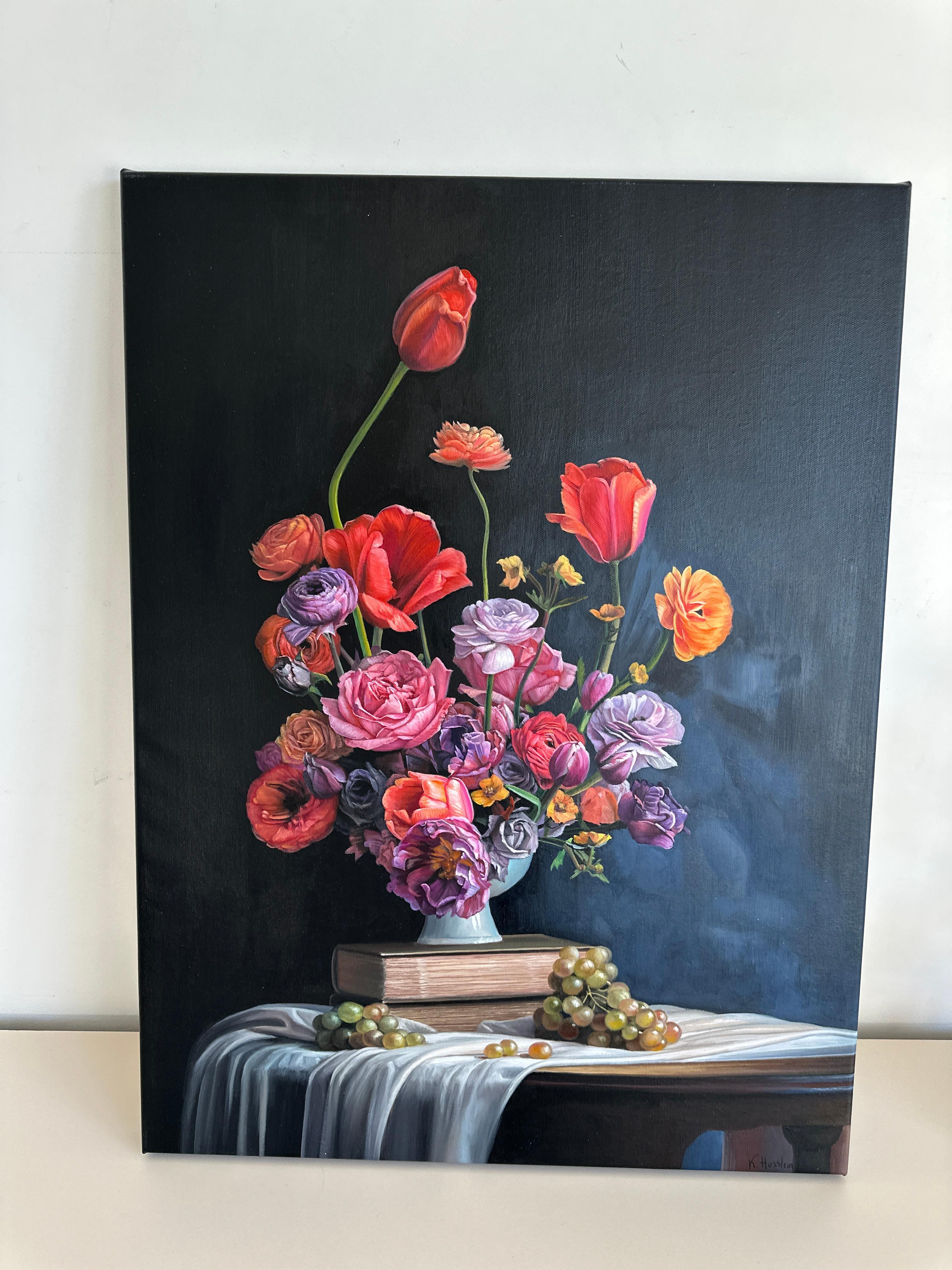 Softer Notes for Love by K Husslein Botanical Hyperrealistic Still life For Sale 4