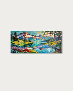 Den Tag mit dir im Freien verbringen, Ölgemälde in Impasto-Technik, 80 x 180 cm, signiert