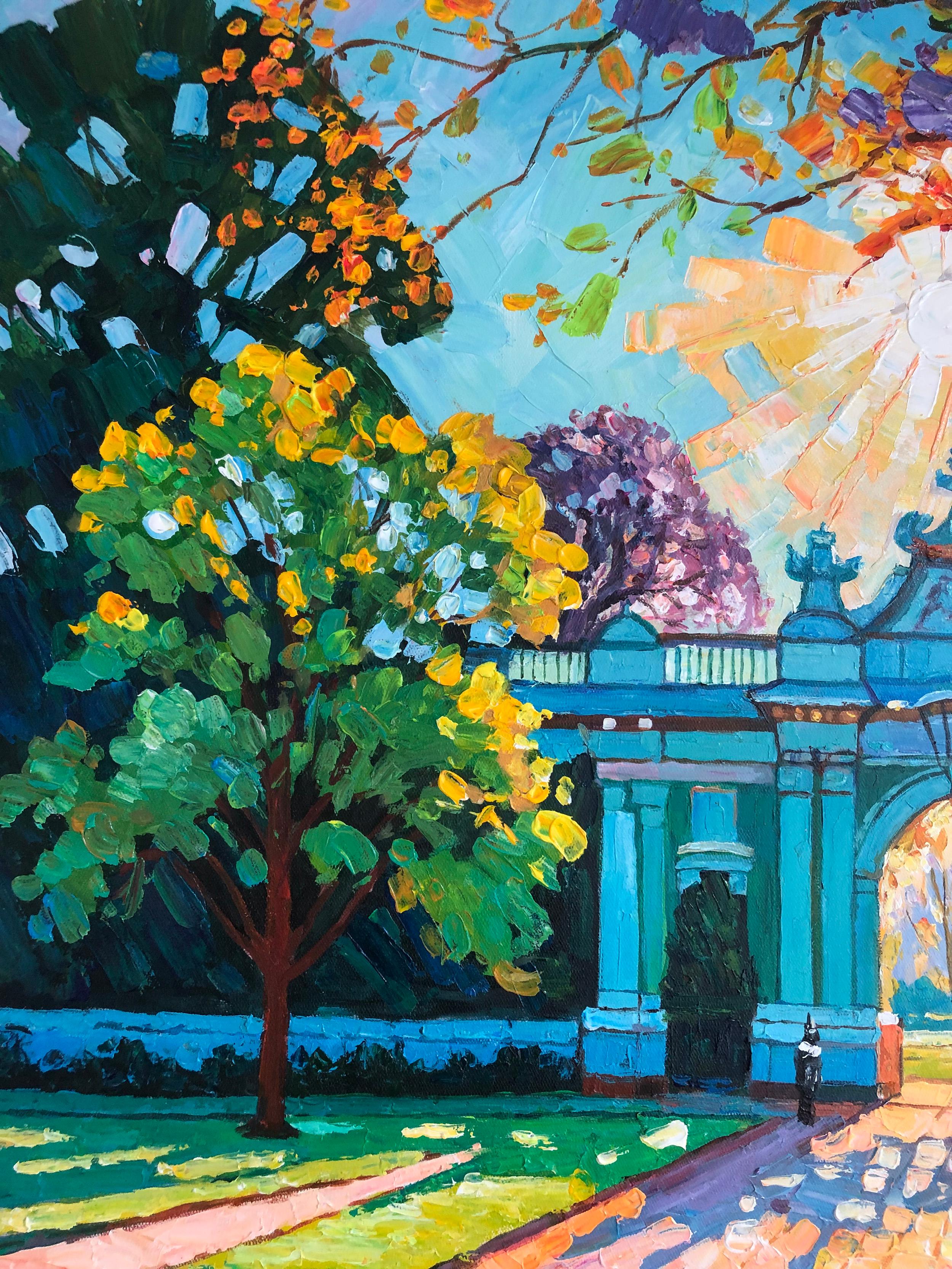 Um die Ecke gibt es noch eine neue Straße von K.Husslein Impasto-Gemälde (Impressionismus), Painting, von Katharina Husslein