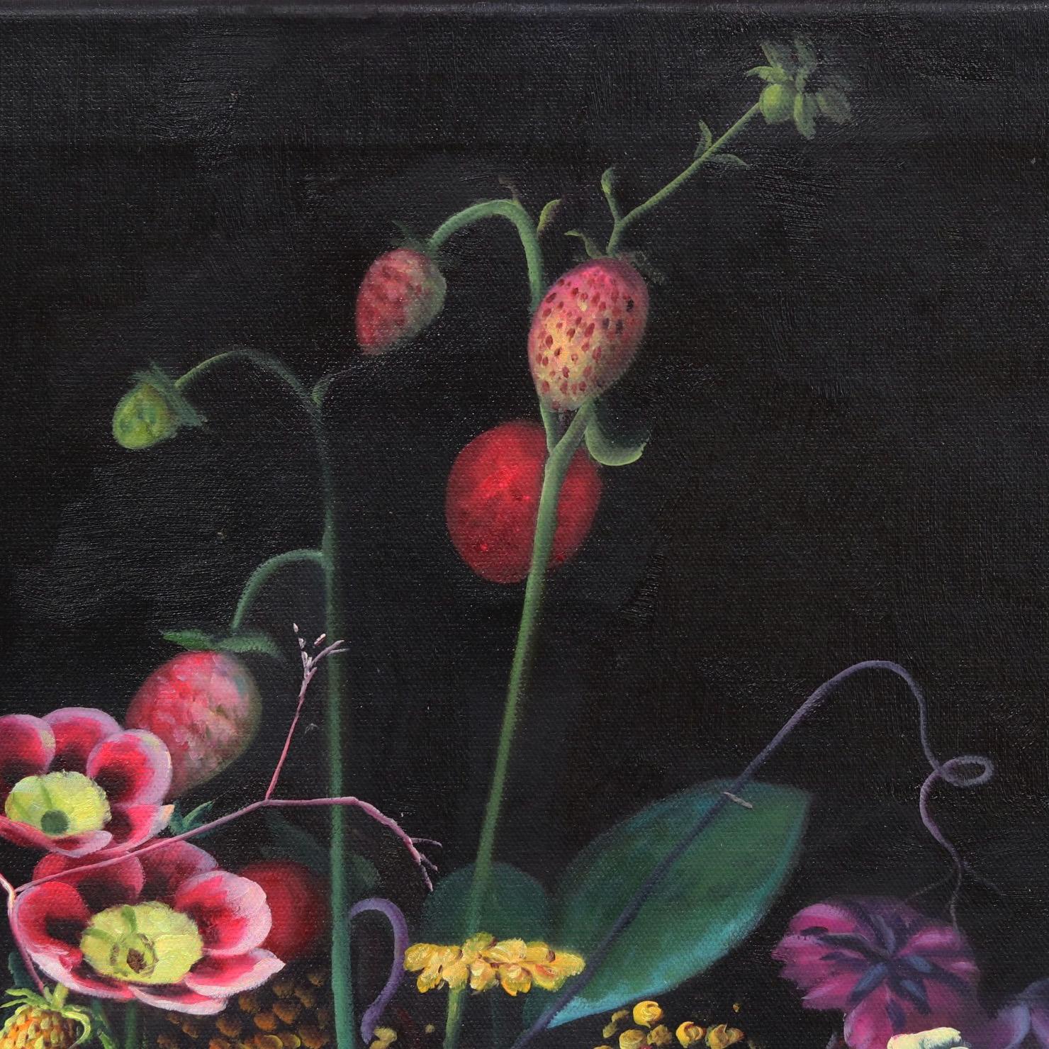 Inspirée par les peintures des maîtres anciens et par la nature immersive de la Forêt Noire, l'artiste allemande Katharina Husslein peint de manière représentative et hyperréaliste pour capturer des bouquets vivants et des paysages saturés. Les