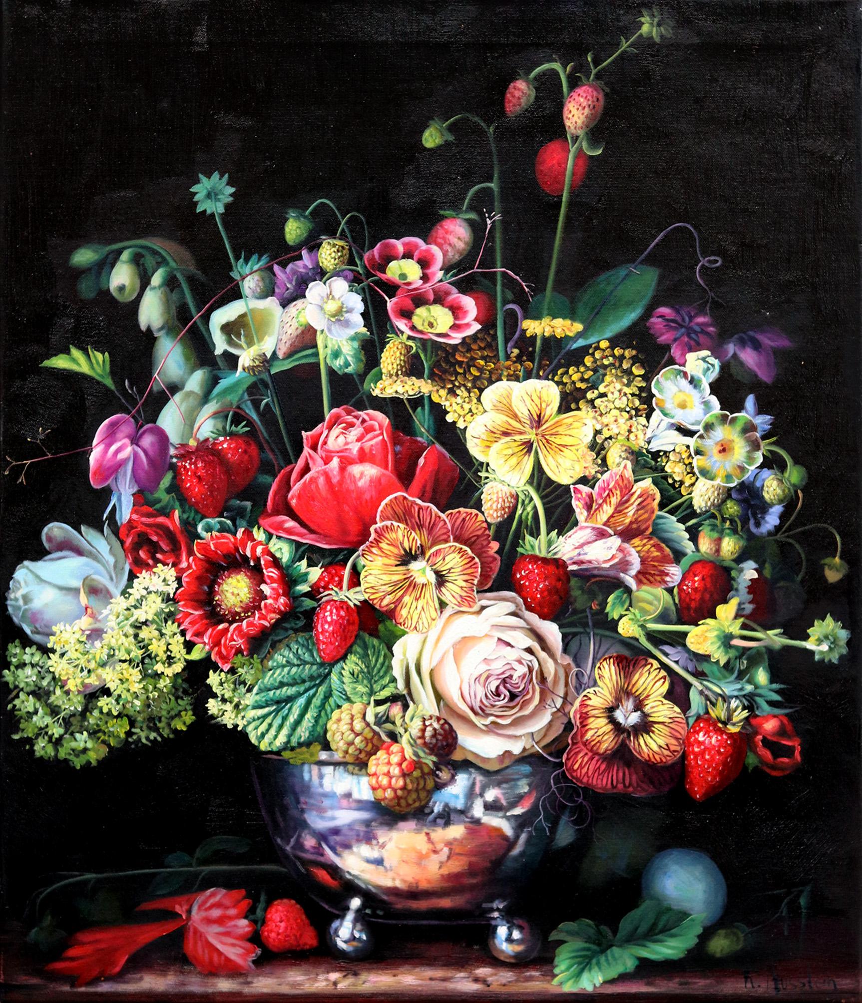 Katharina Husslein Still-Life Painting - Strawberry Summer