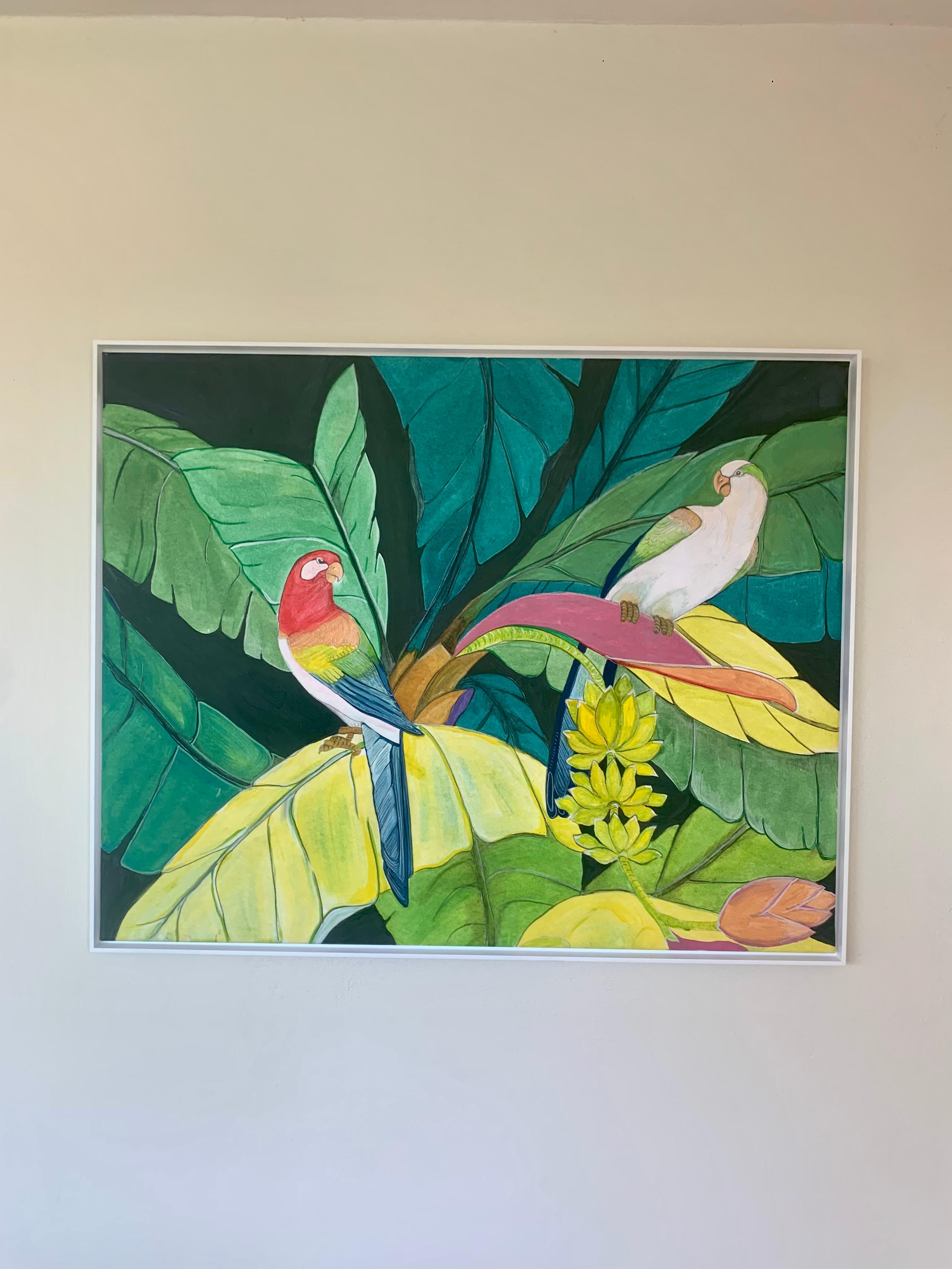 Summer Jungle by Katharina Husslein Colorful Contemporary Nature Painting 8